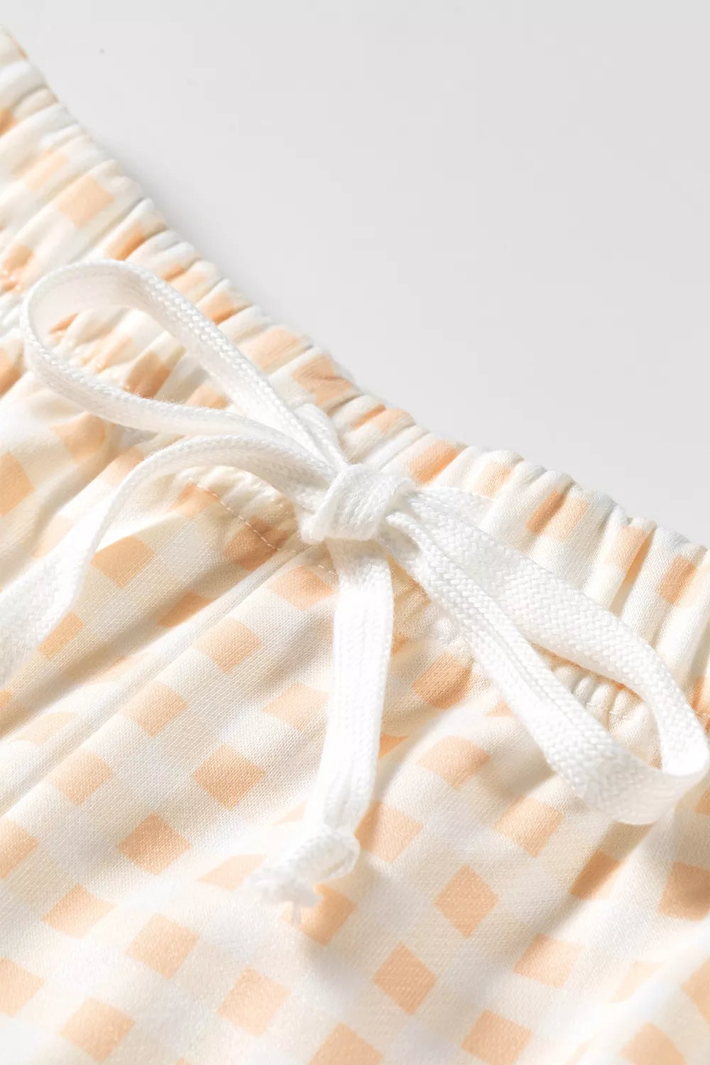 Gingham Long Sleeve Sweatshirt and Shorts Set – Pastel Yellow - photo 14