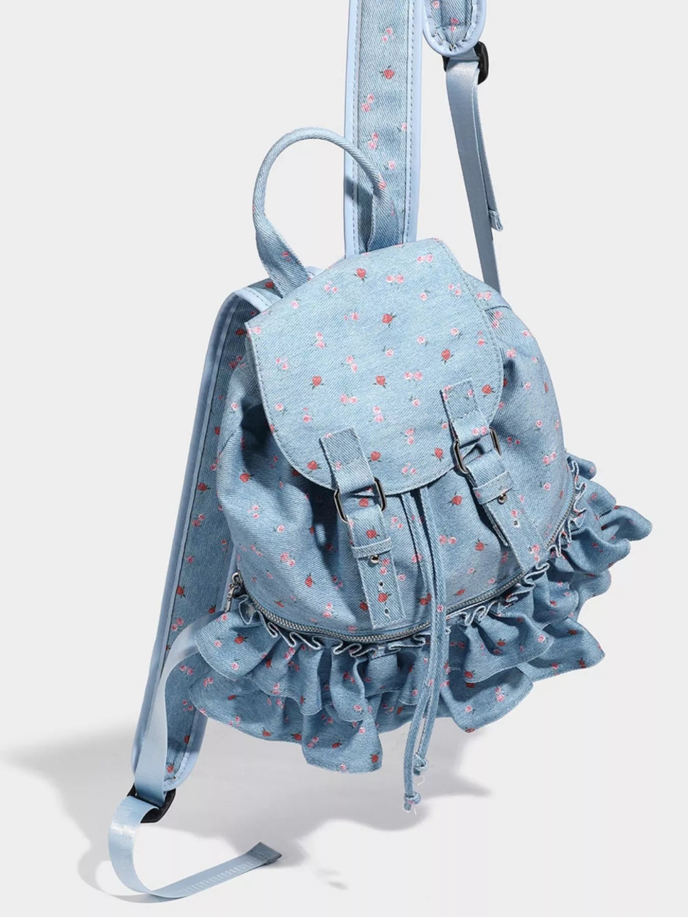 Floral Ruffle Backpack Bag Secondary image