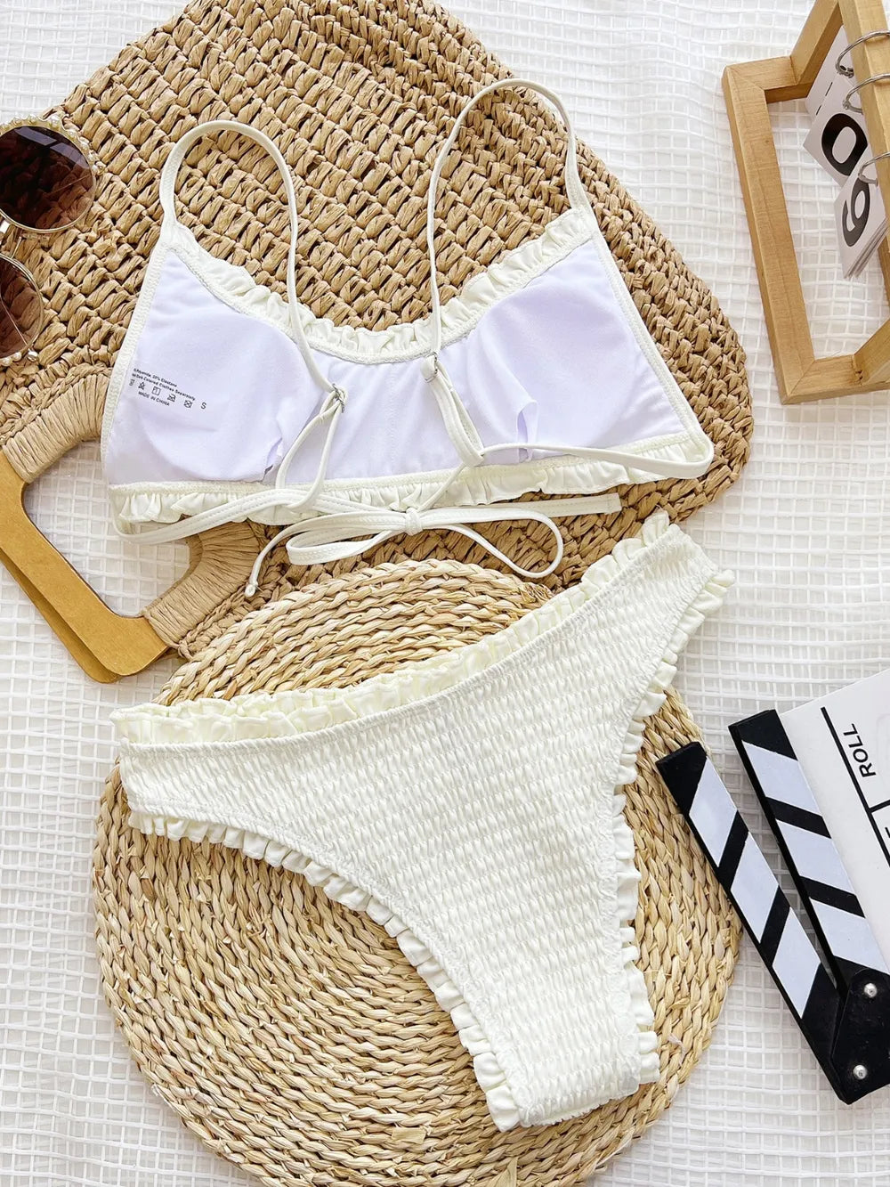 Frill Textured Spaghetti Strap Two-Piece Swim Set Secondary image