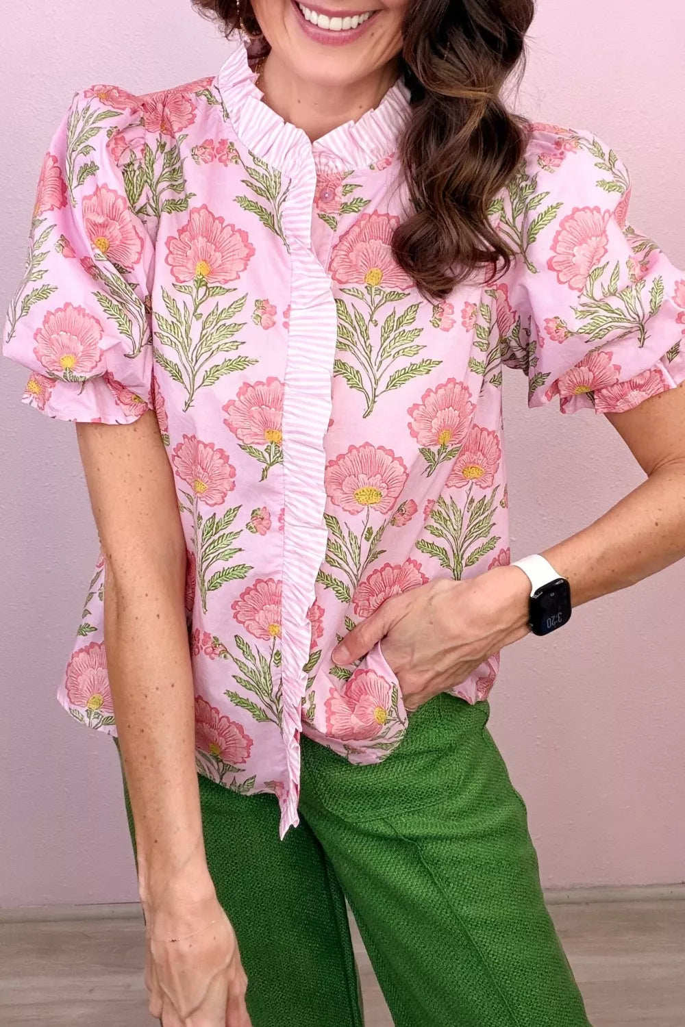 Floral Print Puff Sleeve Blouse Secondary image