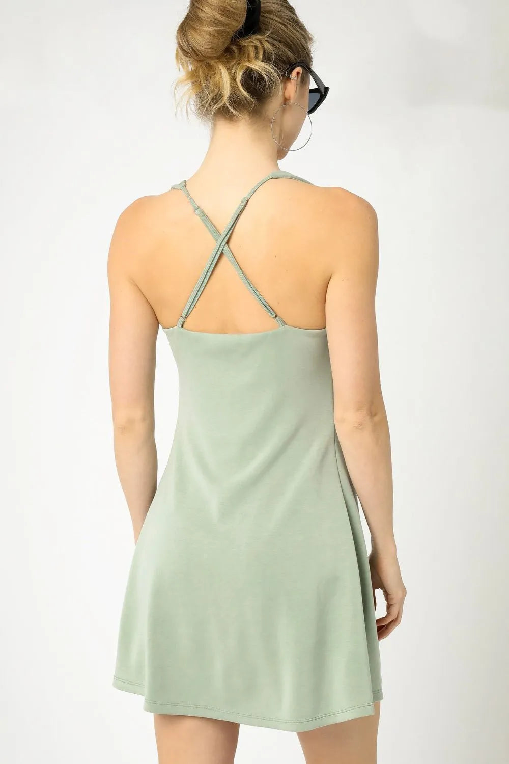 Umgee Crisscross Square Neck Active Dress Secondary image