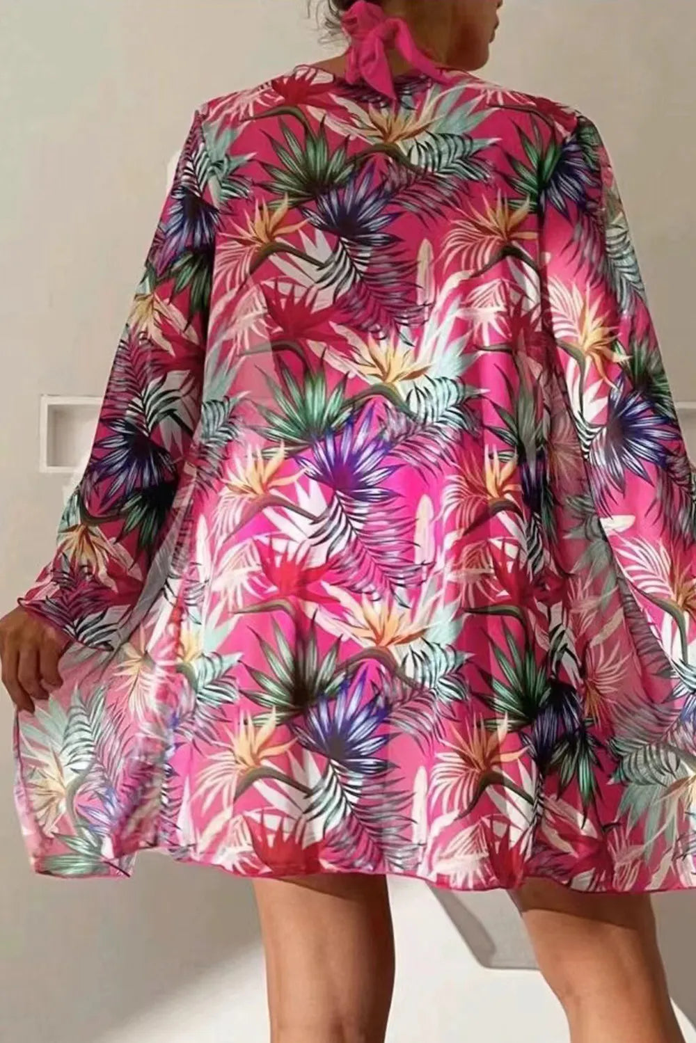 Printed Halter Neck Three-Piece Swim Set Secondary image