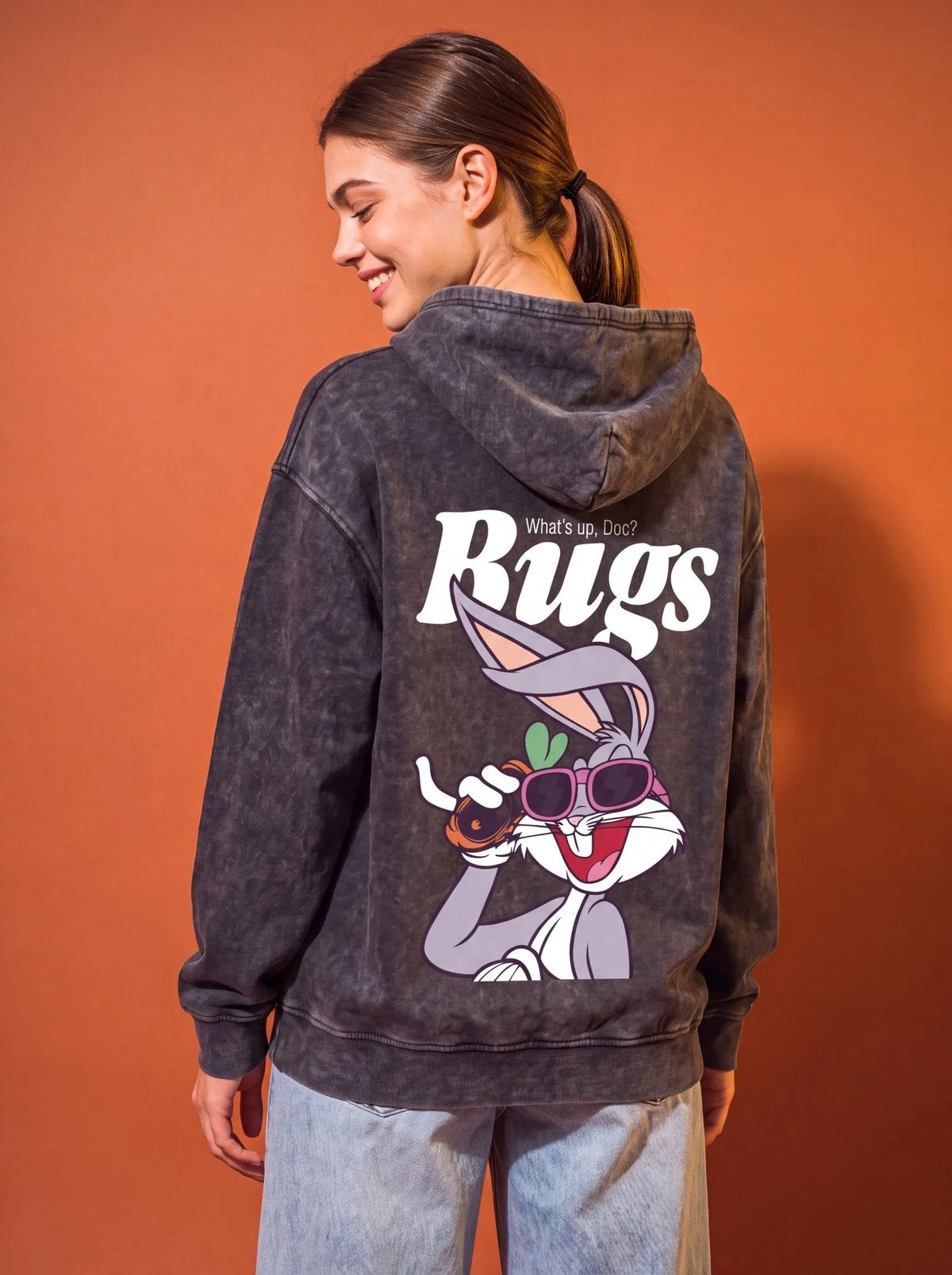 Bugs Acid Washed Hoodie