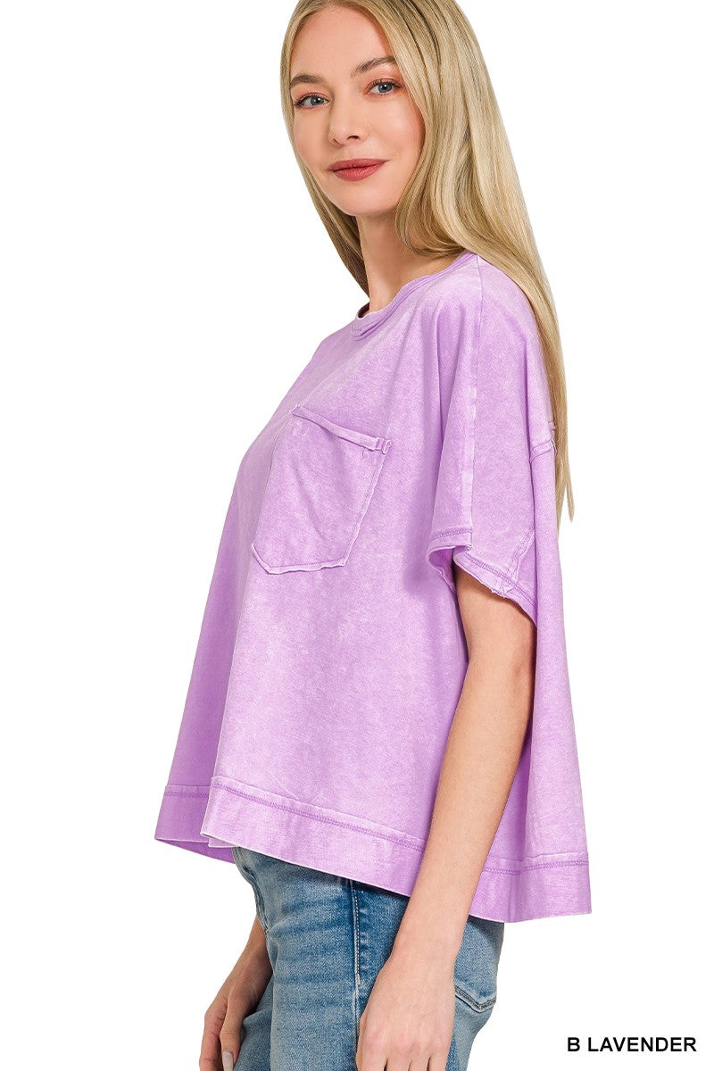 Zenana Acid Washed Oversized Top & Shorts Set Secondary image