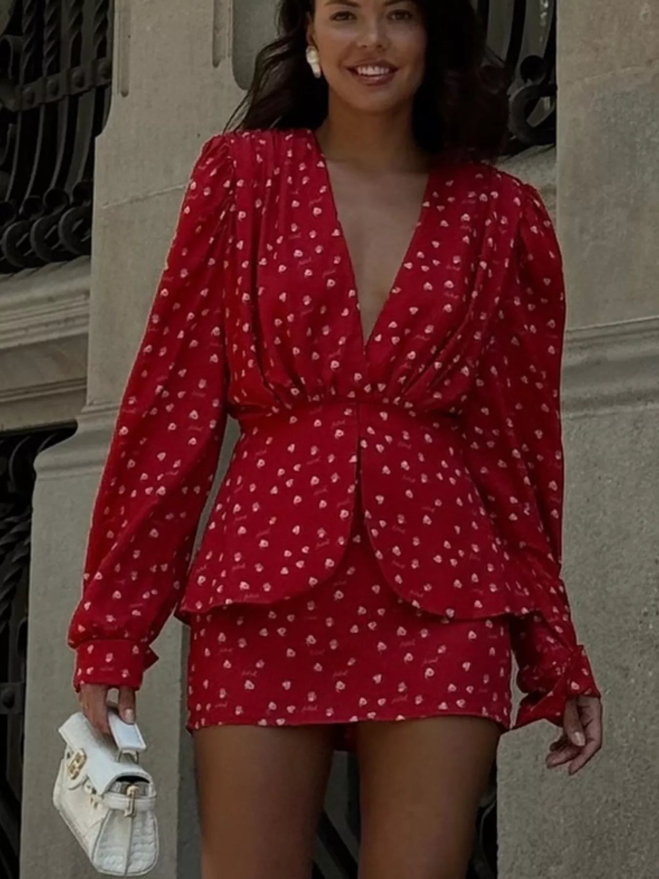 Polka Dot Long Sleeve Layered Dress Secondary image