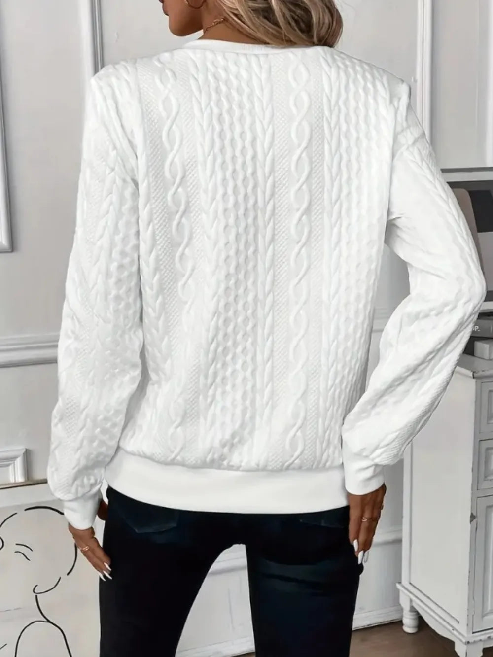Texture Half Zip Long Sleeve Sweatshirt Secondary image
