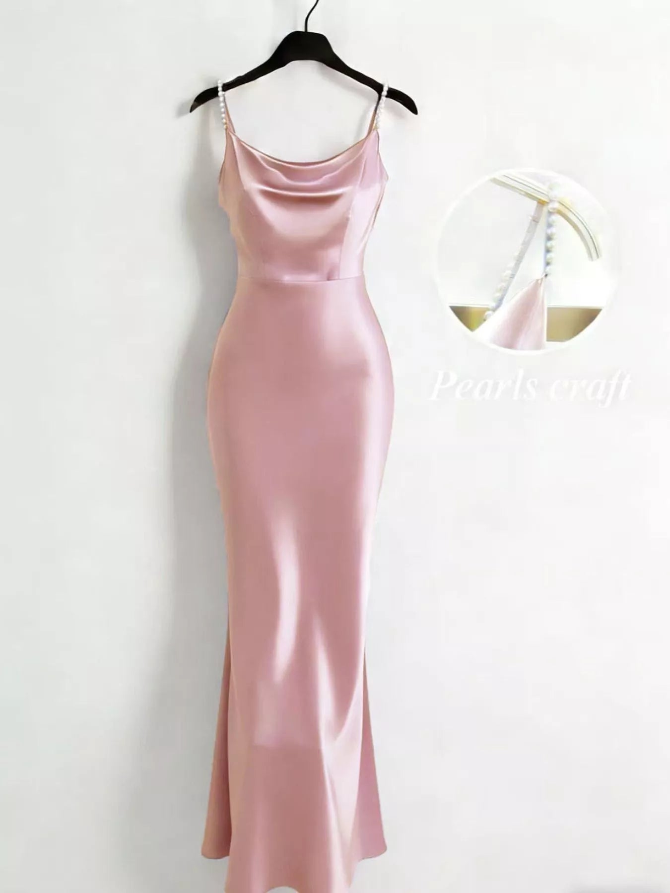 Pearl Strap Cowl Neck Satin Maxi Dress Secondary image