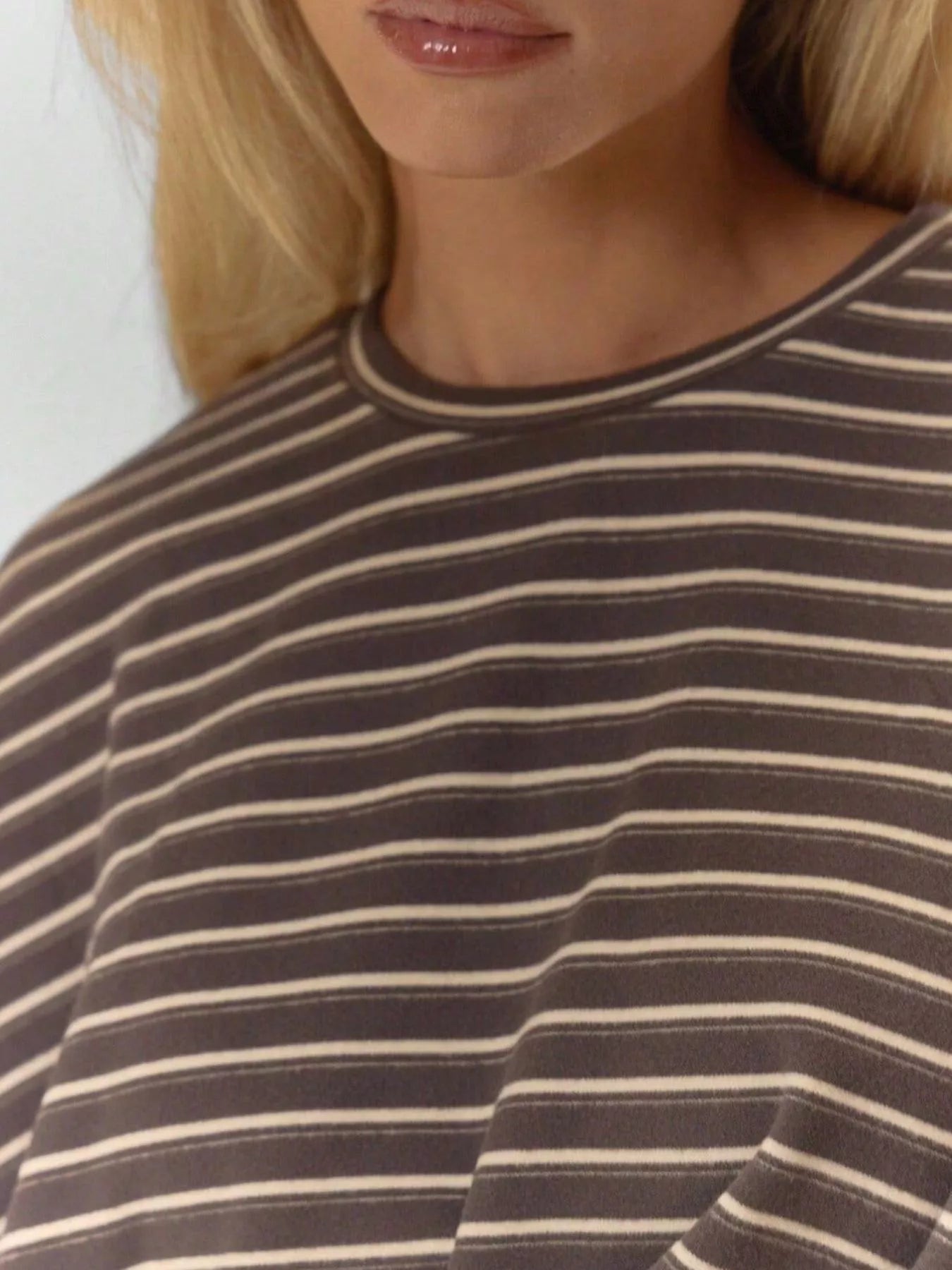 Casual Striped Long-Sleeve Top and Shorts Set Secondary image