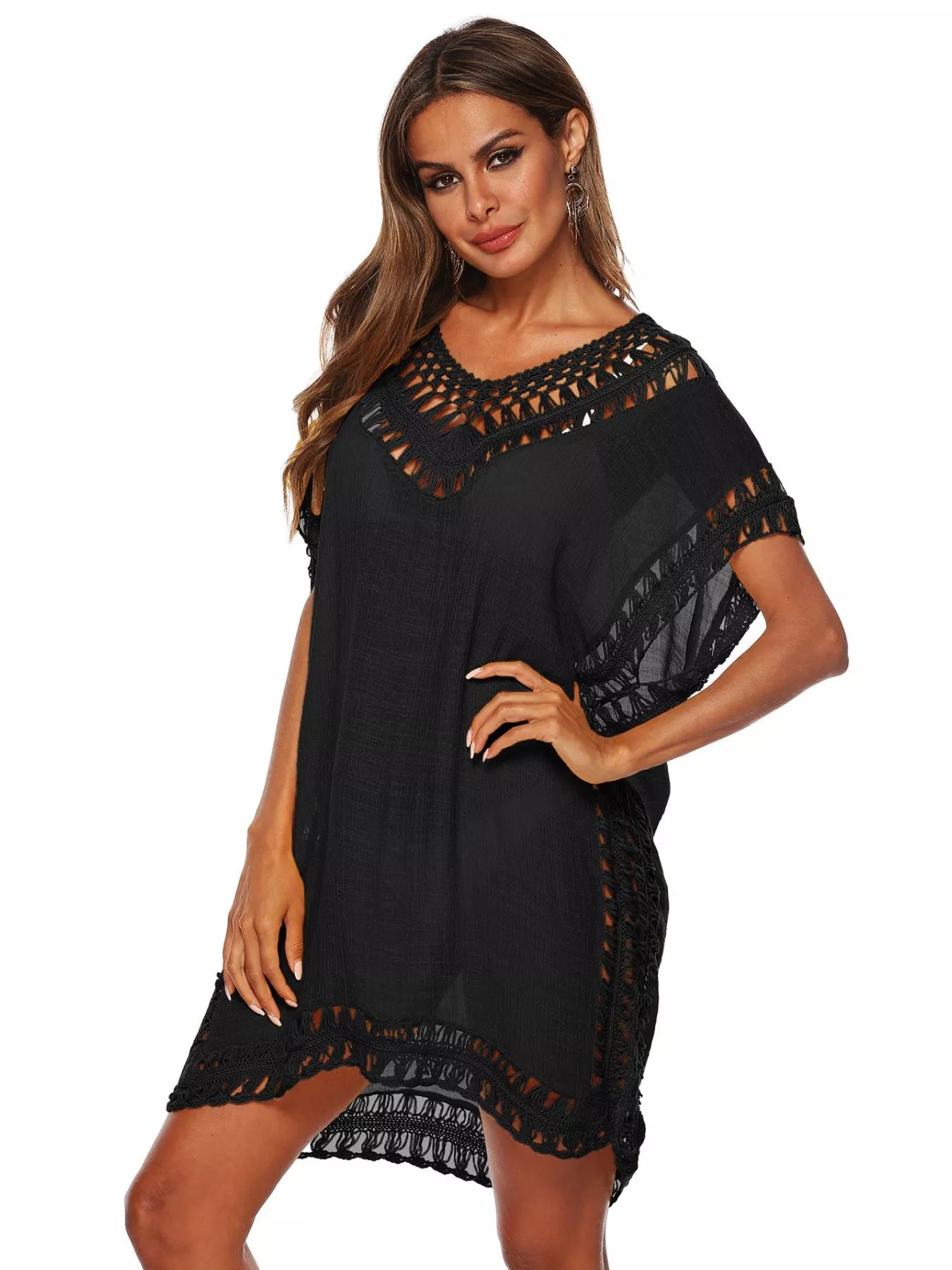 Crochet Trim V-Neck Cover-Up Dress Secondary image