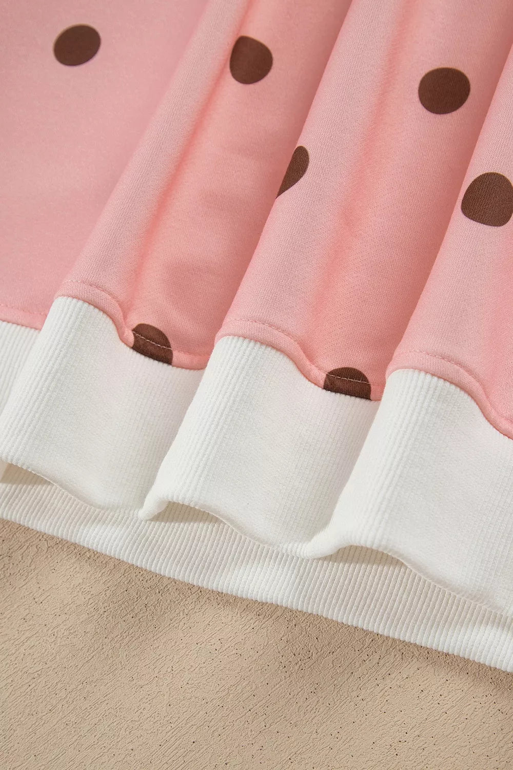 Polka Dot Long Sleeve Sweatshirt and Shorts Lounge Set - photo 7