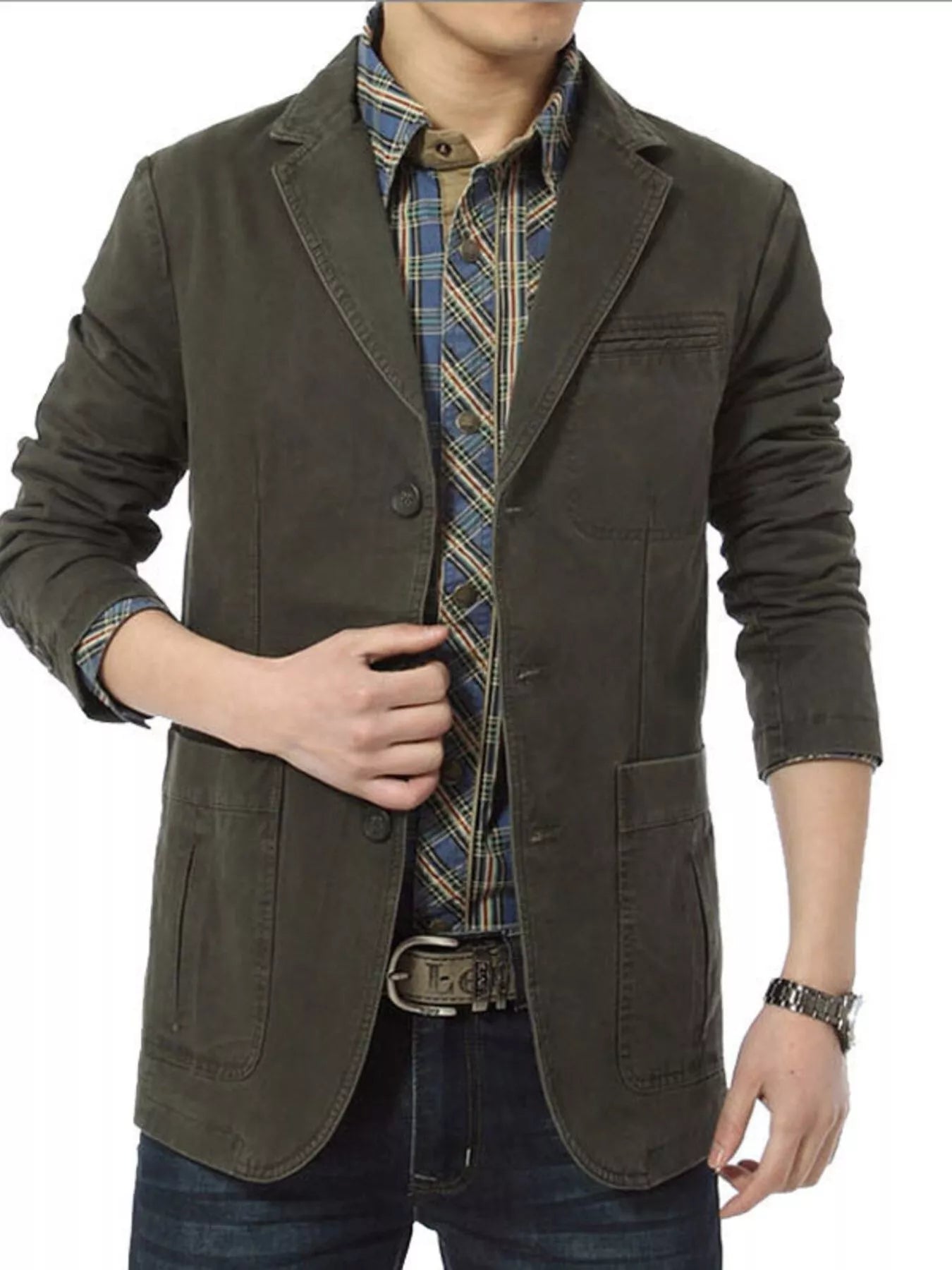 Men's Plus Size Casual Button Up Blazer Secondary image