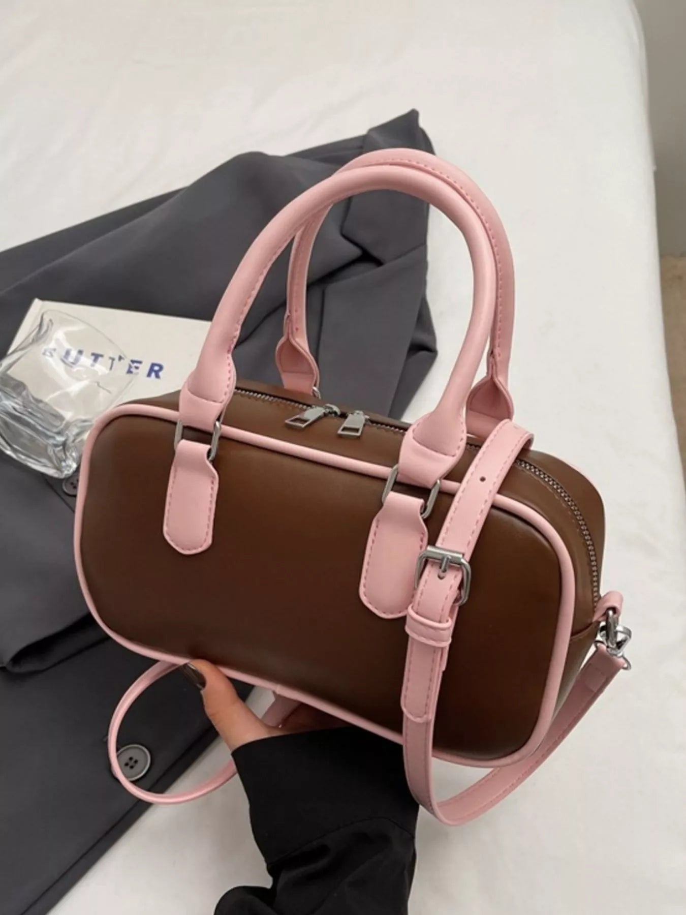Barrel Crossbody Bag with Key Charm Secondary image