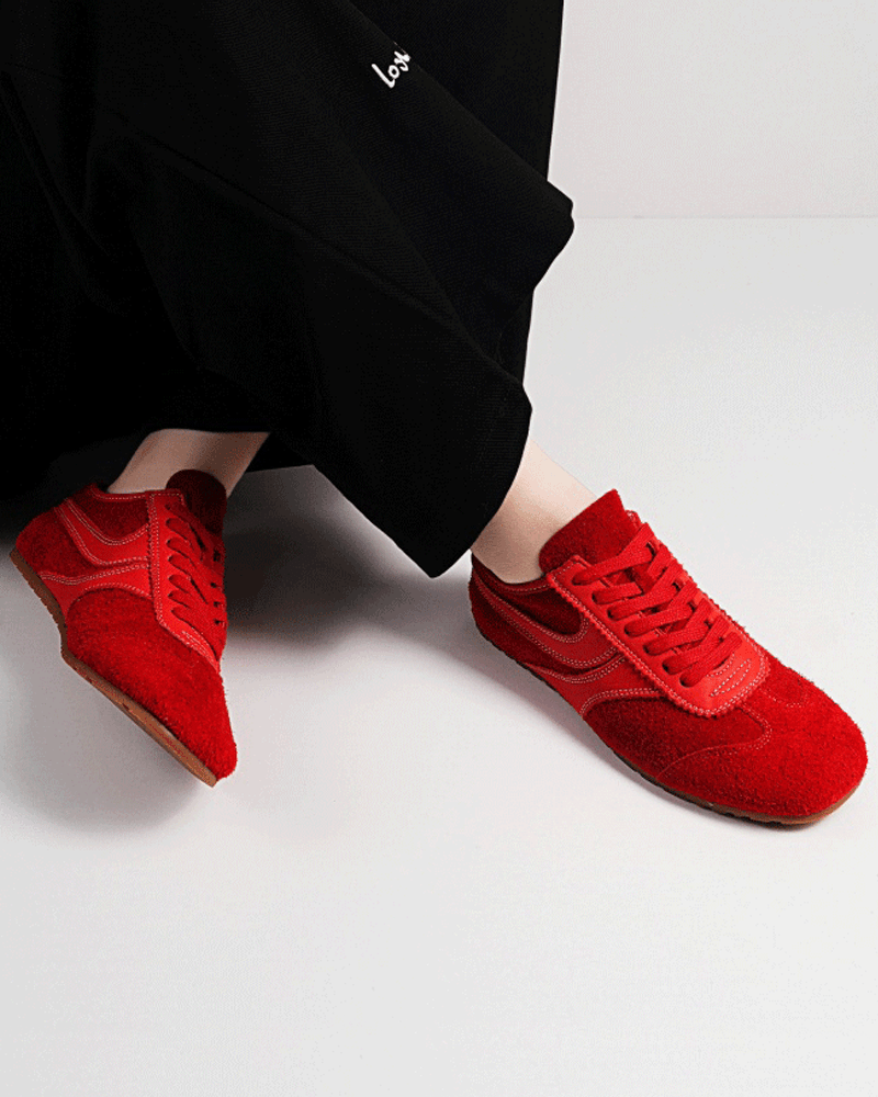 Color Pop Retro Suede Nappa Leather Sneakers