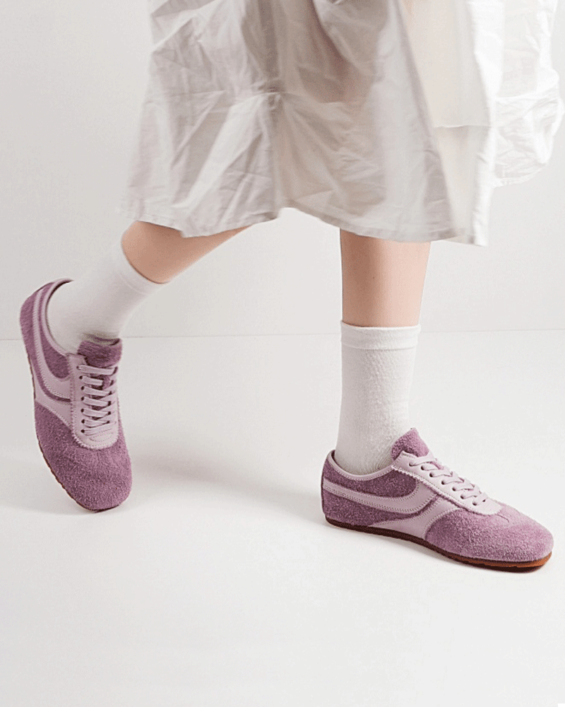 Color Pop Retro Suede Nappa Leather Sneakers