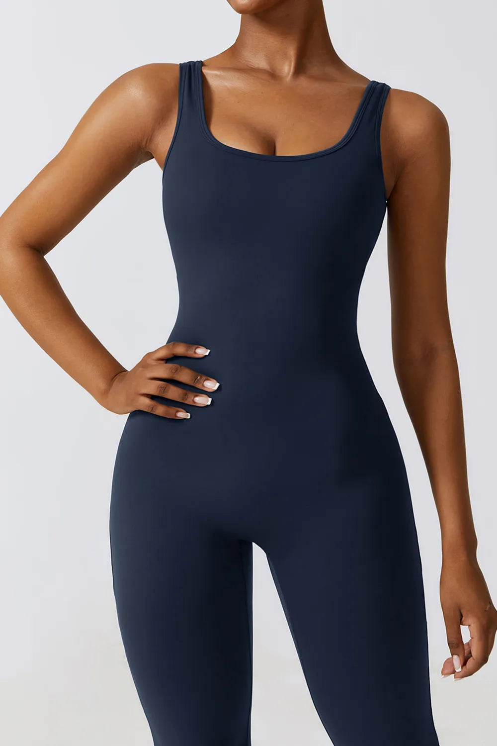Basic Bae Cutout Ruched Bootcut Sleeveless Active Jumpsuit Secondary image