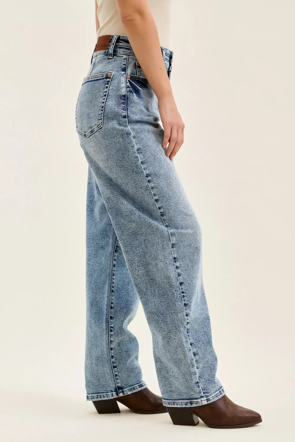 Judy Blue Full Size High Waist Marlow Arc Leg Jeans with Double Waistband Plus Size Secondary image