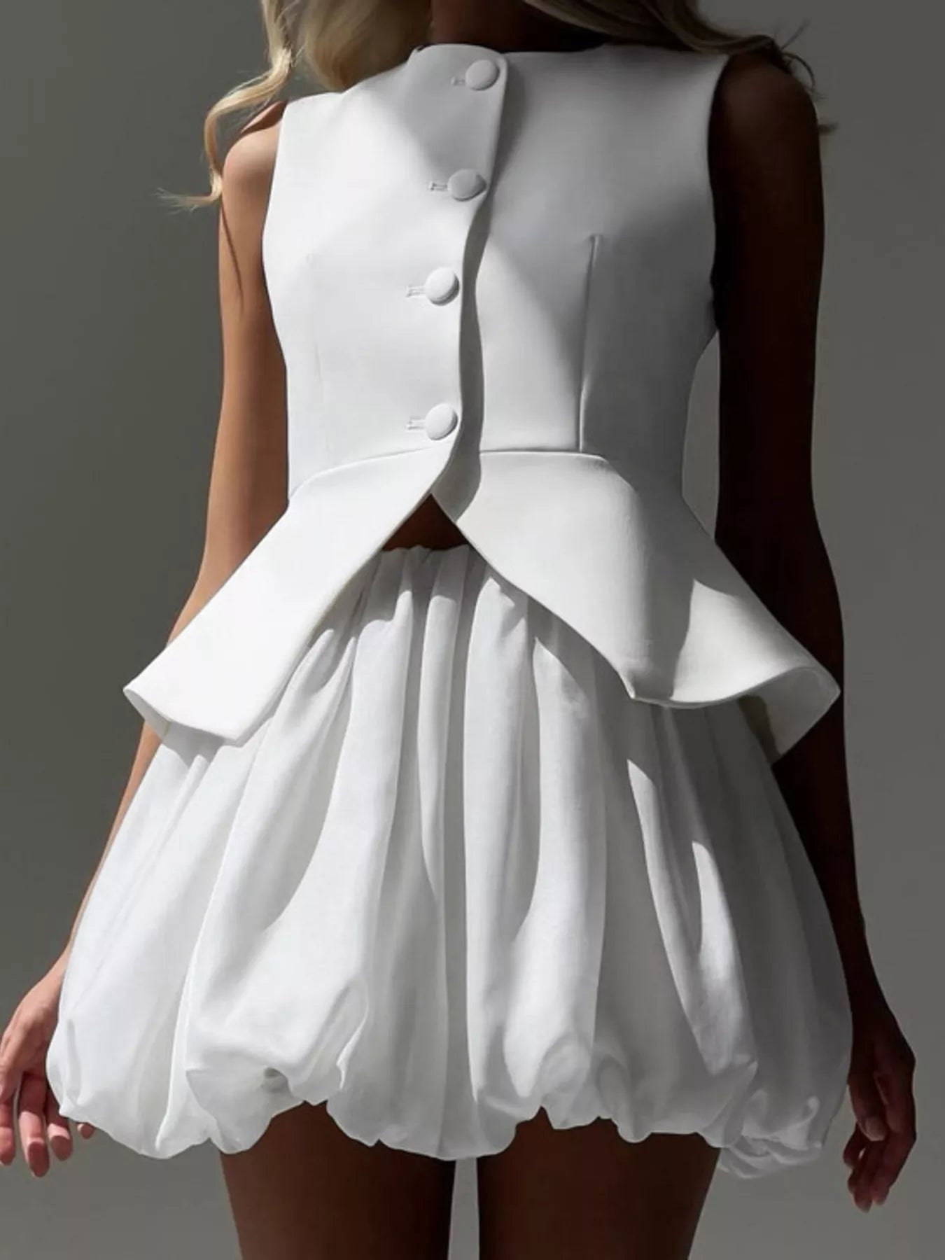 Peplum Vest and Bubble Skirt Set Secondary image