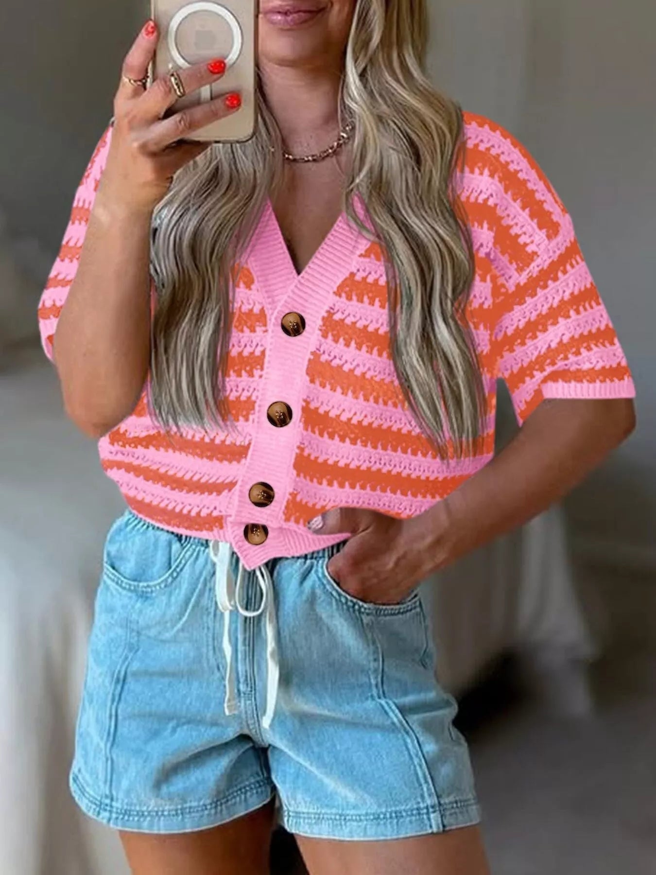 Striped Button Up Cardigan Secondary image