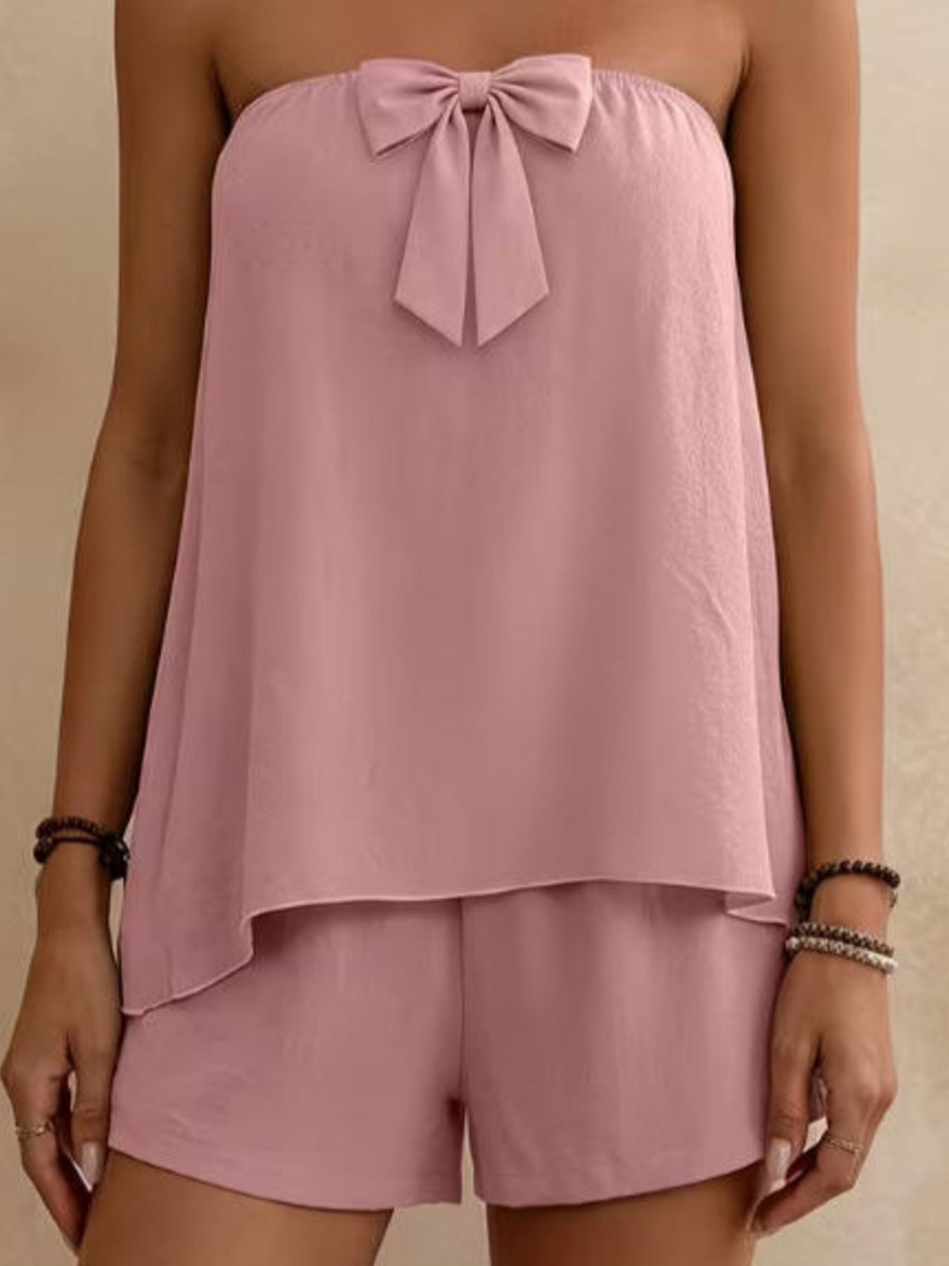 Bowknot Tube Top & Shorts Set Secondary image