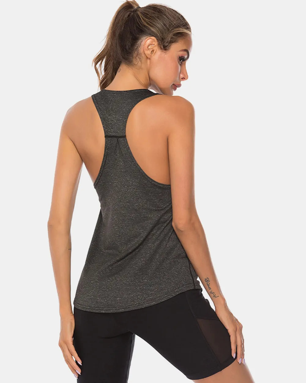Full Size Scoop Neck Wide Strap Active Tank Secondary image