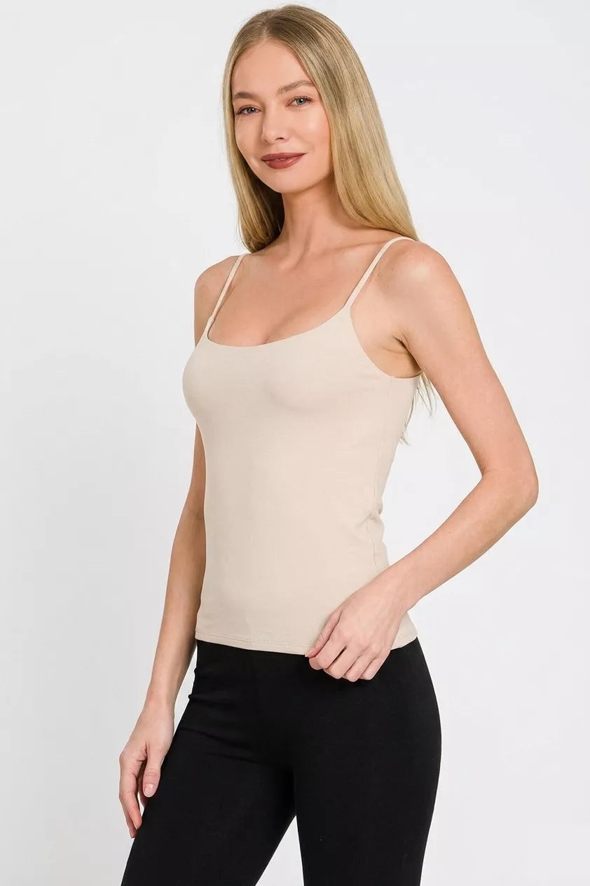 Zenana Double Layered Round Neck Spaghetti Cami Secondary image