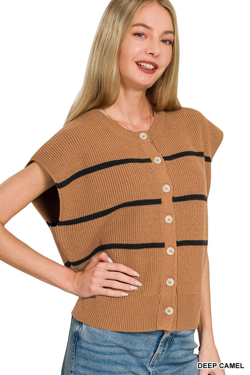 Zenana Striped Viscose Sweater Vest Secondary image