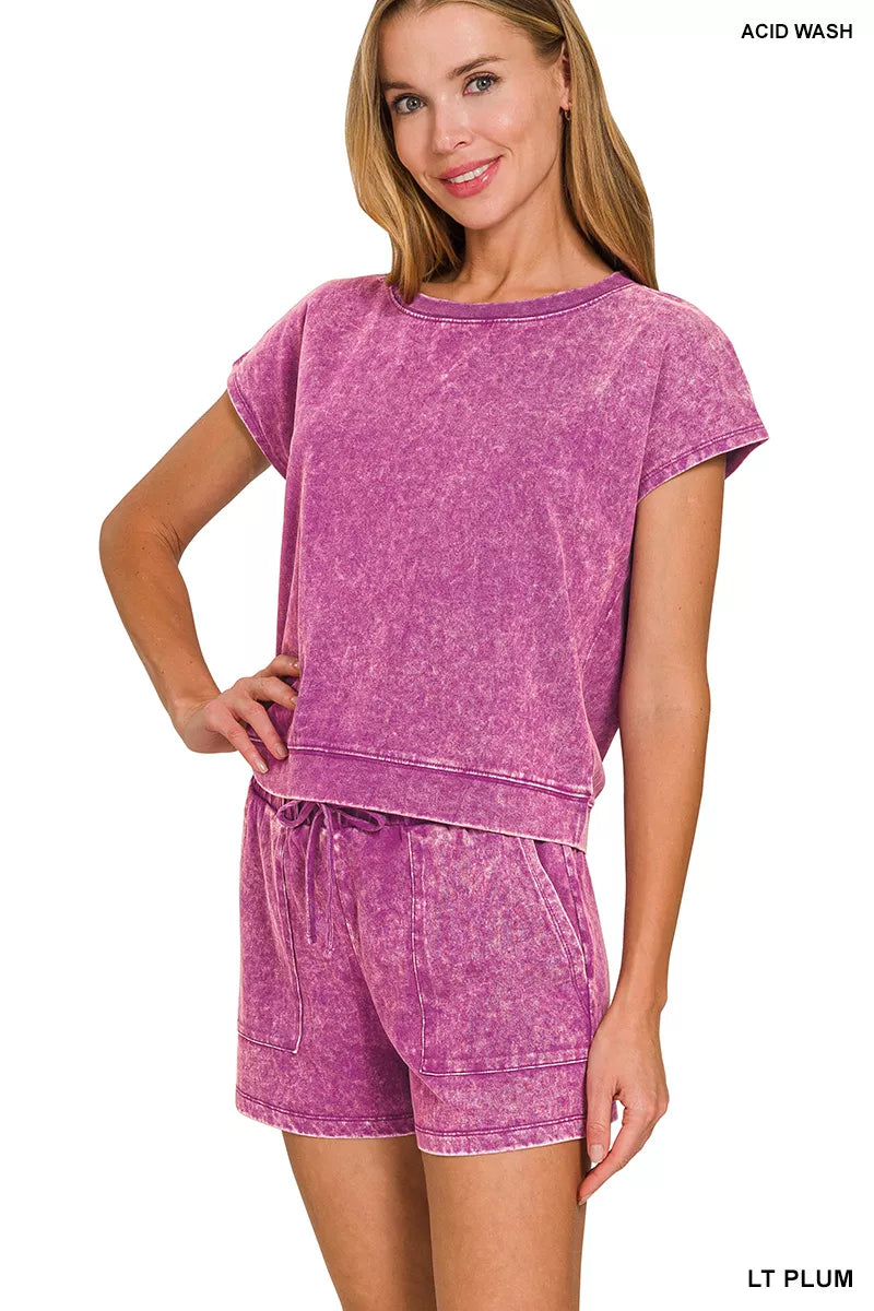 Zenana Premium Cotton Washed Sleeveless Top & Shorts Set Secondary image