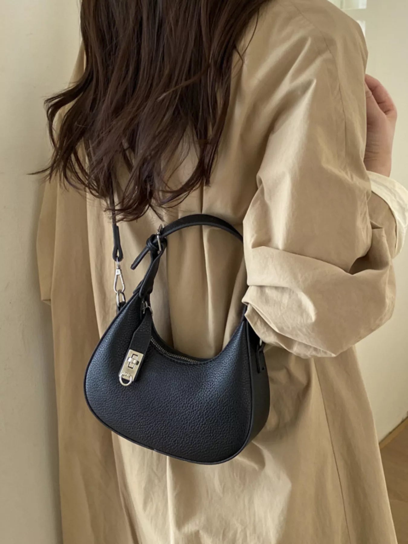 Leather Crescent Crossbody Bag Secondary image