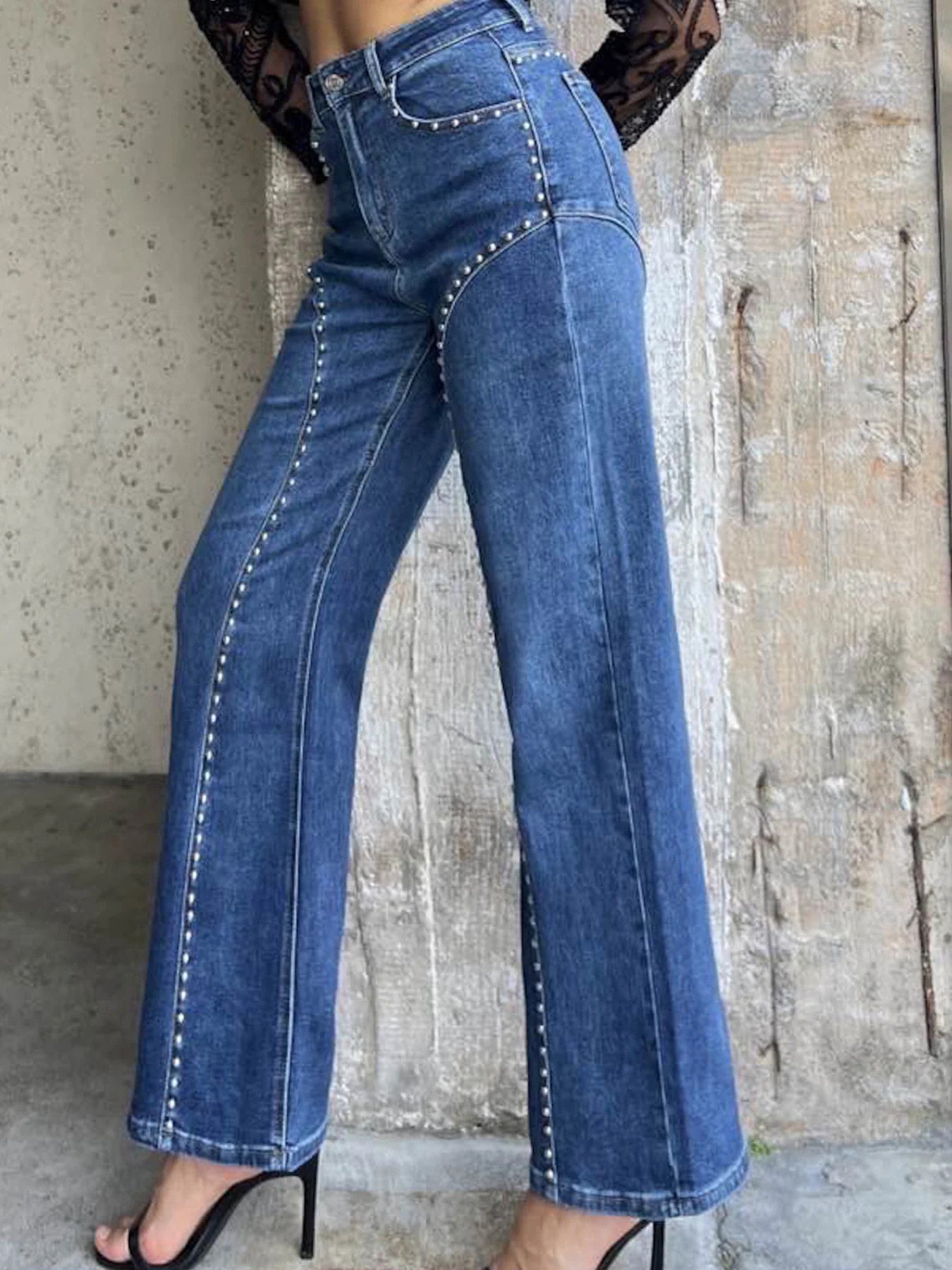 Studded Wide Leg Jeans Secondary image