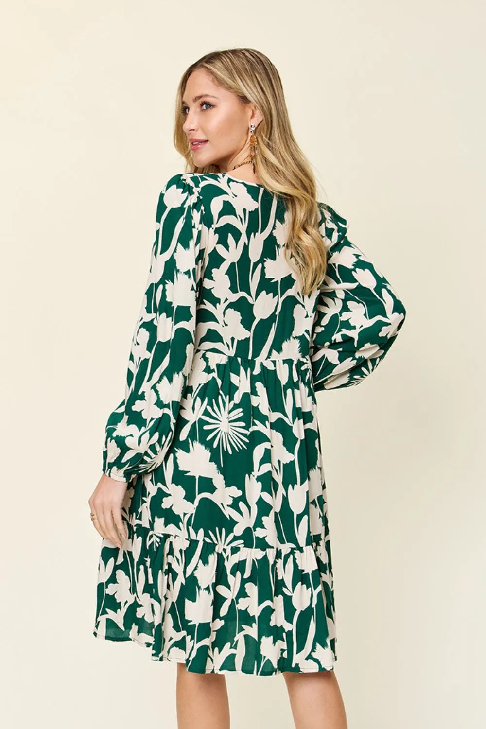 Double Take Full Size Printed Ruffle Hem Dress with Pocket Secondary image