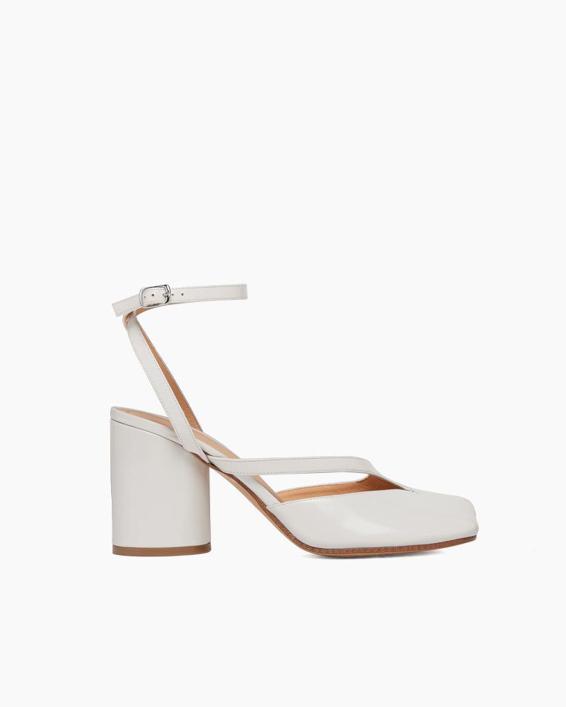 Tabi Leather Split Toe Block Heel Sandals