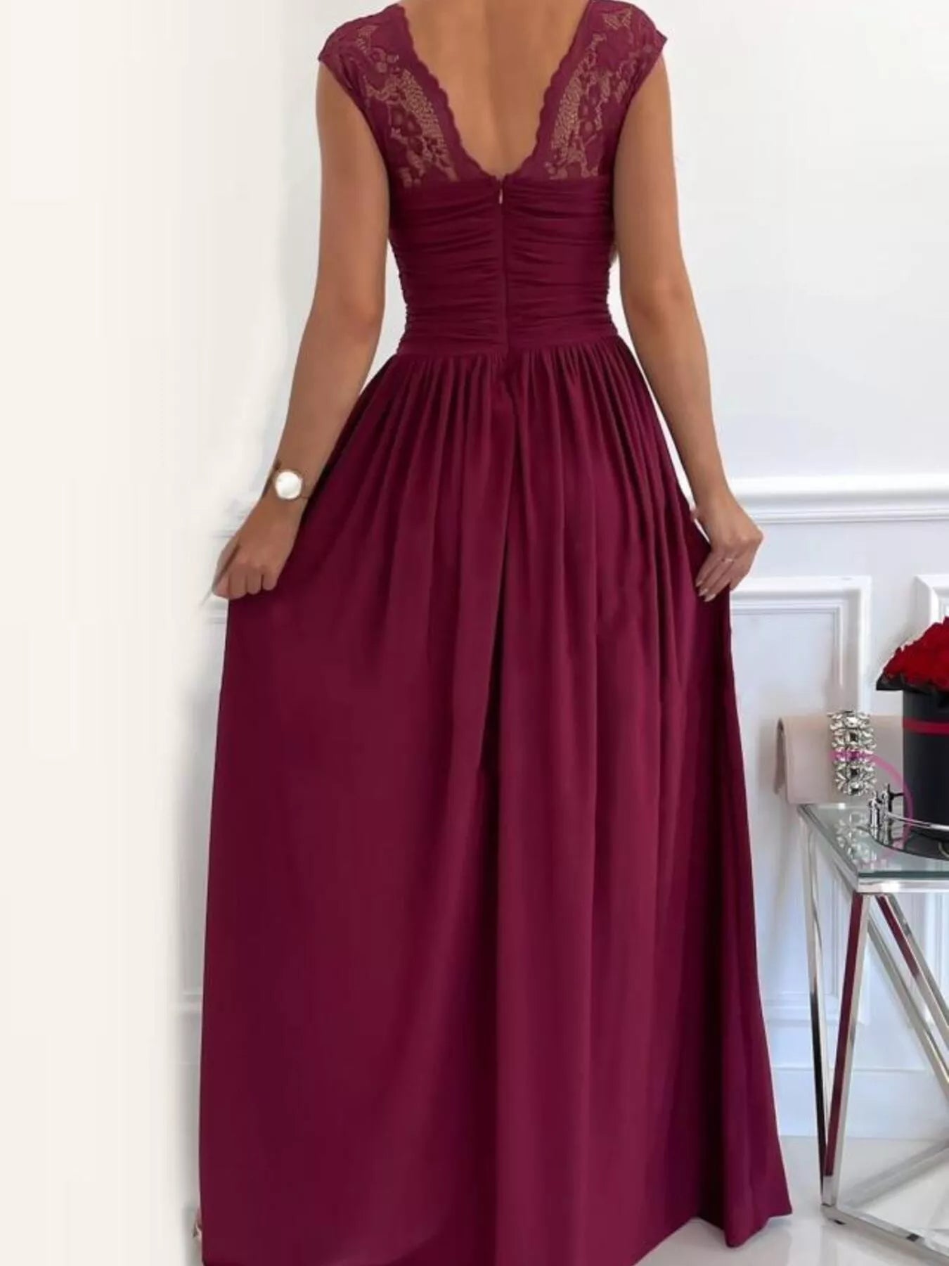 High Slit Lace Detail Maxi Dress Secondary image
