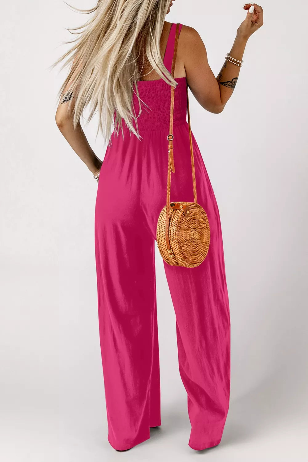 Smocked Bodice Wide Leg Jumpsuit Secondary image