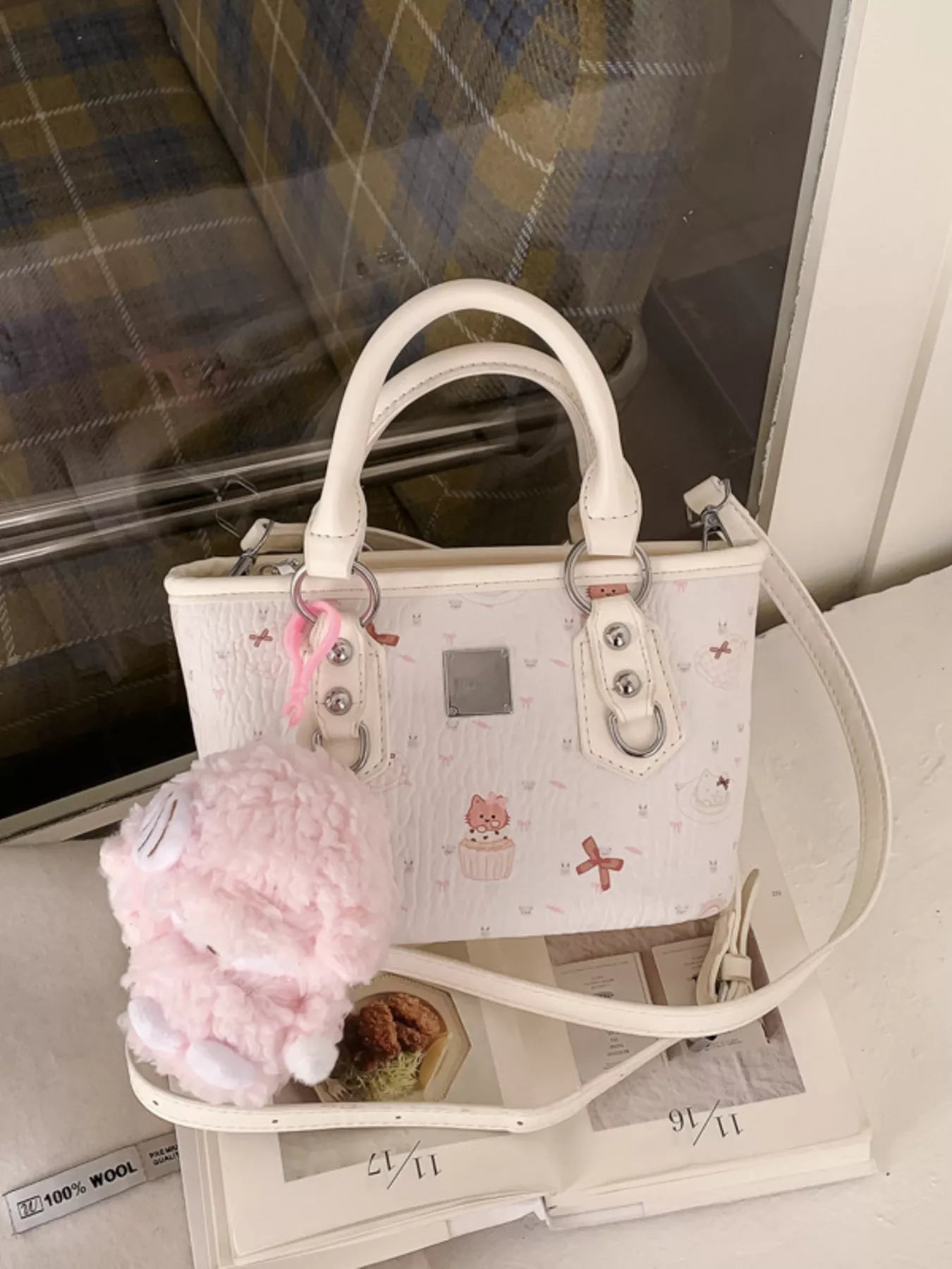 Plush Charm Patterned Crossbody Bag Secondary image