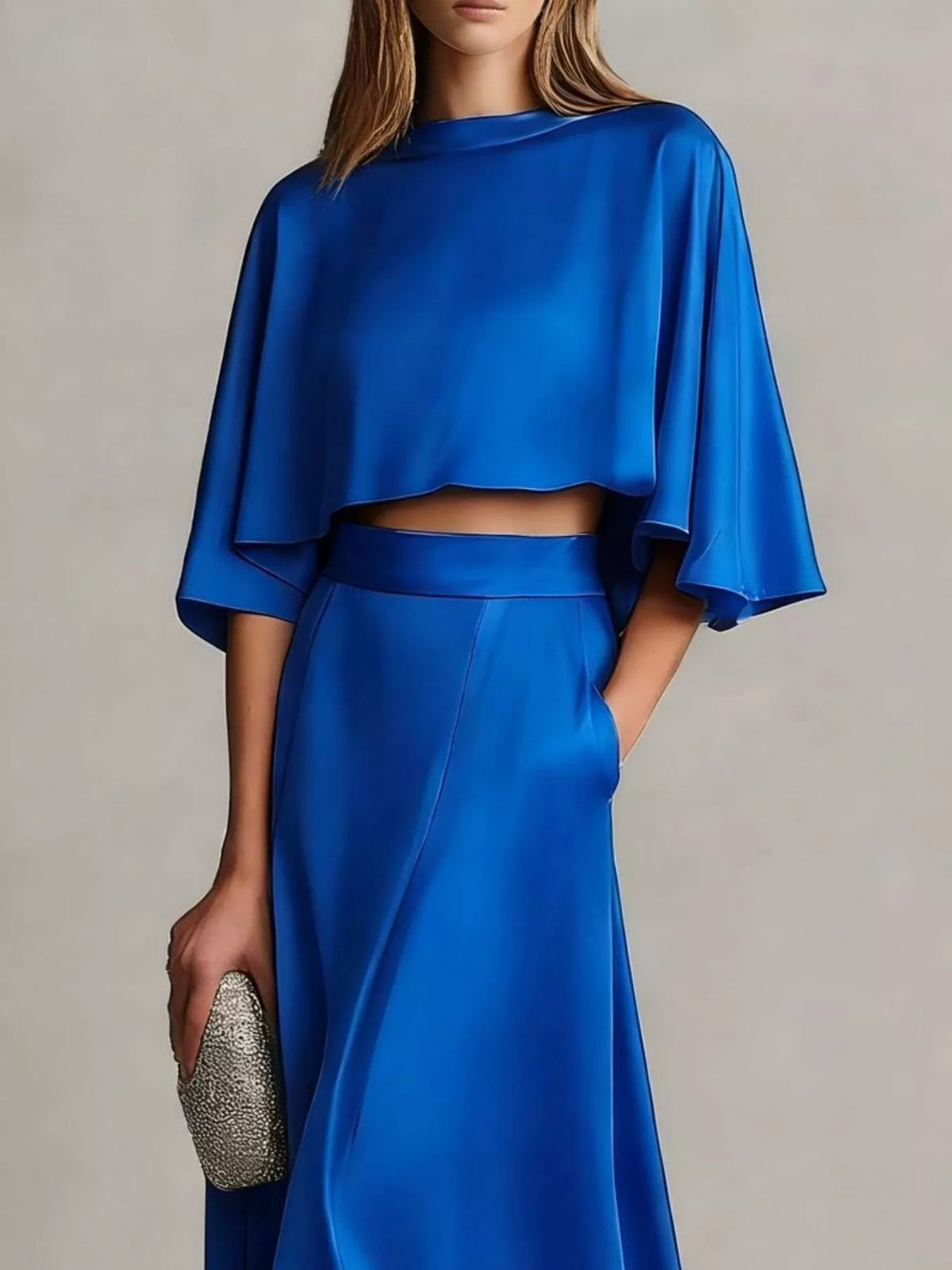 Full Size Satin Crop Top and Maxi Skirt Two-Piece Set Plus Size - photo 11