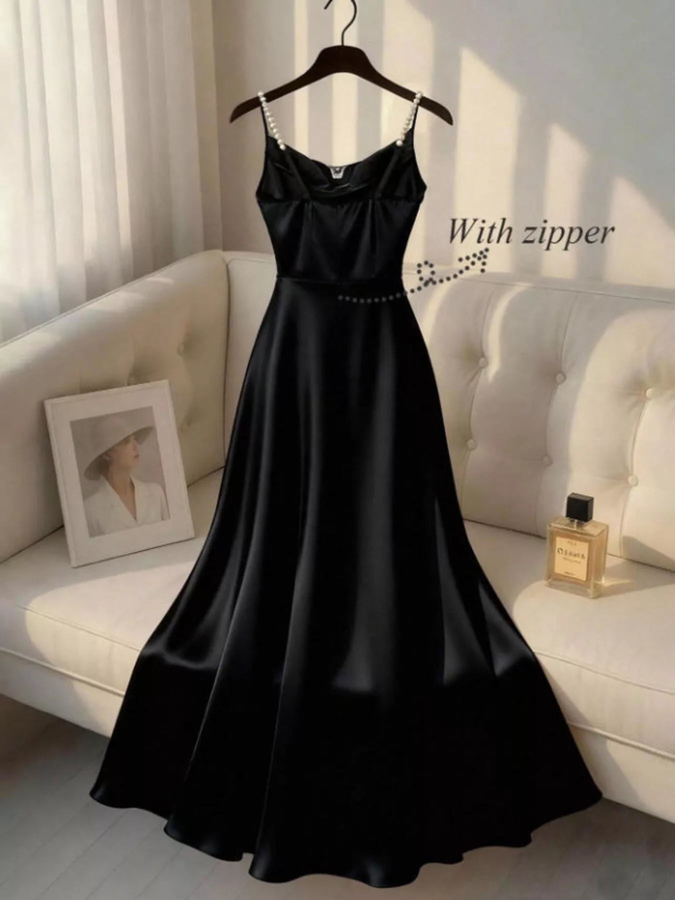 Pearl Strap Satin Cami Dress Secondary image