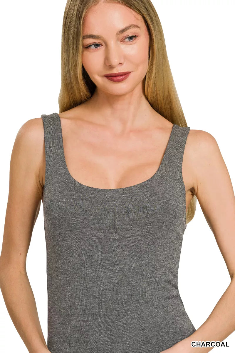 Zenana Double Layered Double Scoop Tank Top Secondary image