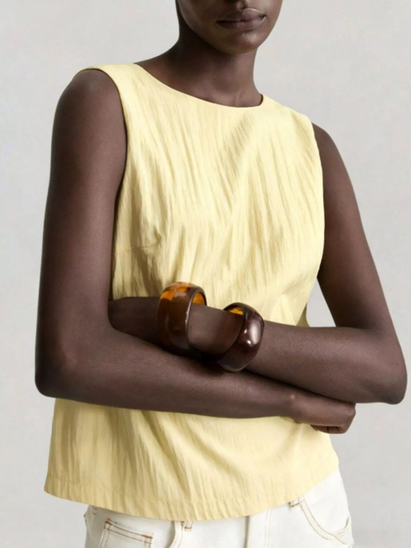 Textured Round Neck Tank Secondary image