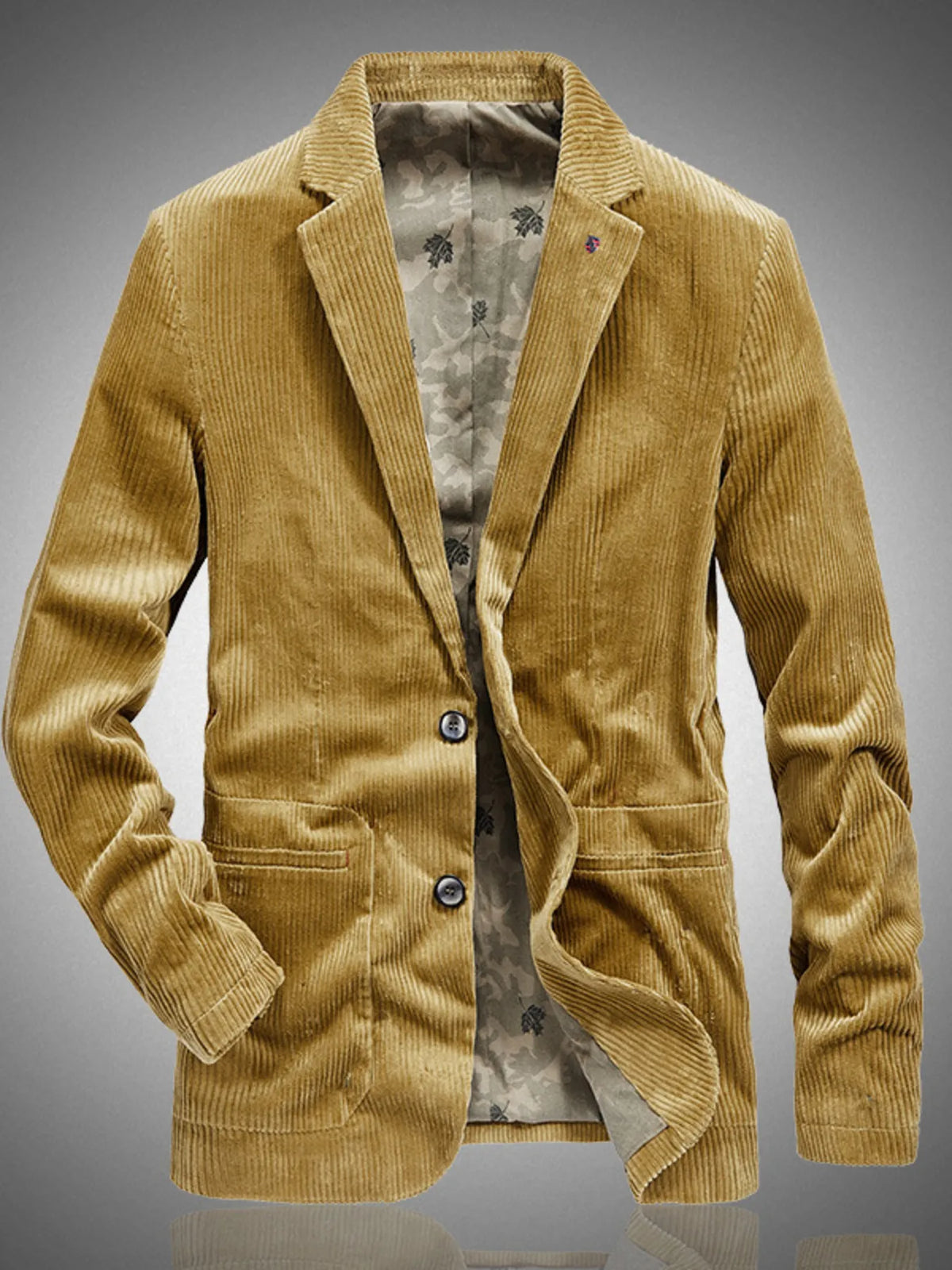 Men's Corduroy Button Up Casual Blazer - photo 2