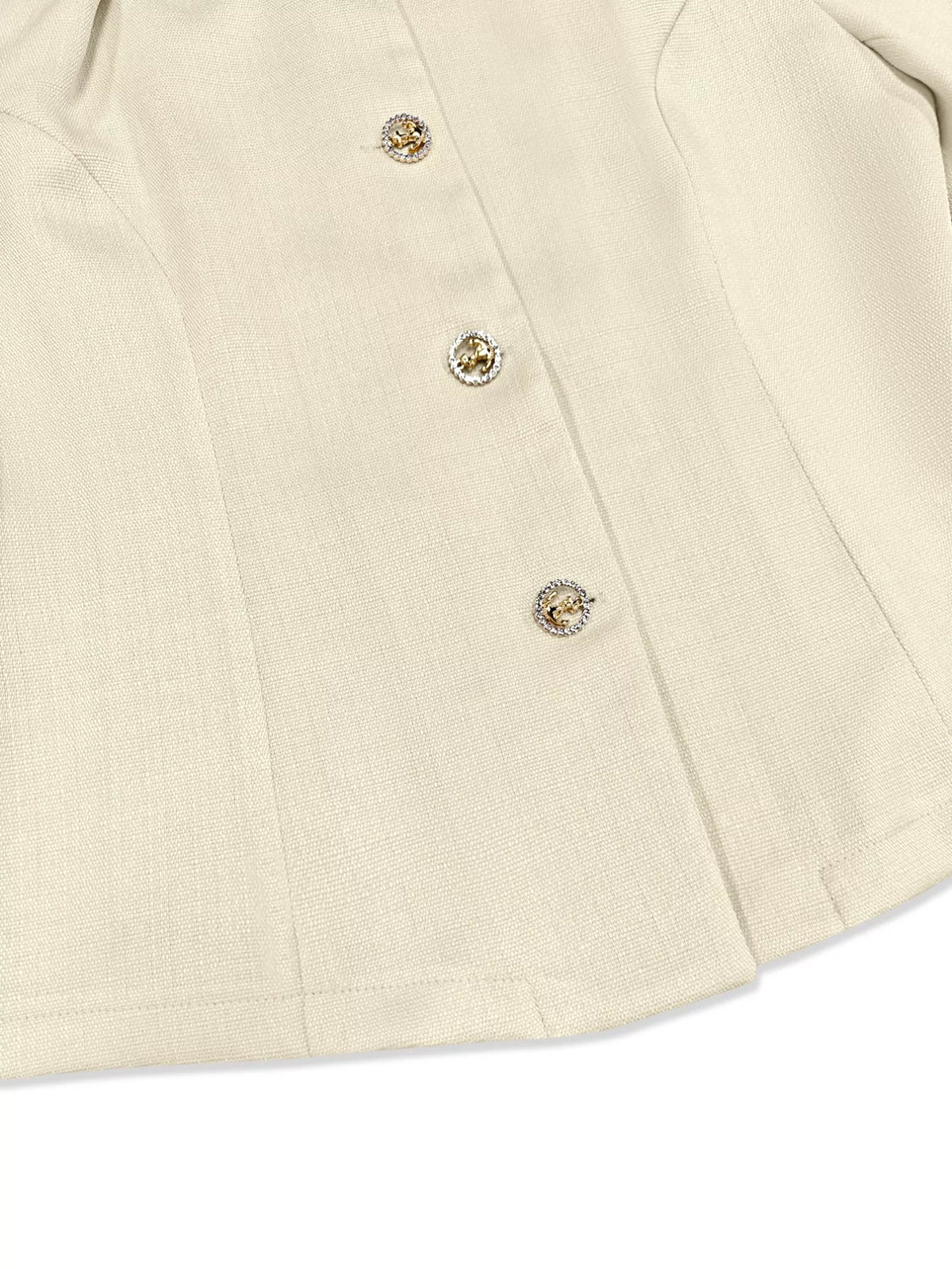 Square Neck Button-Down Fitted Blazer - photo 5