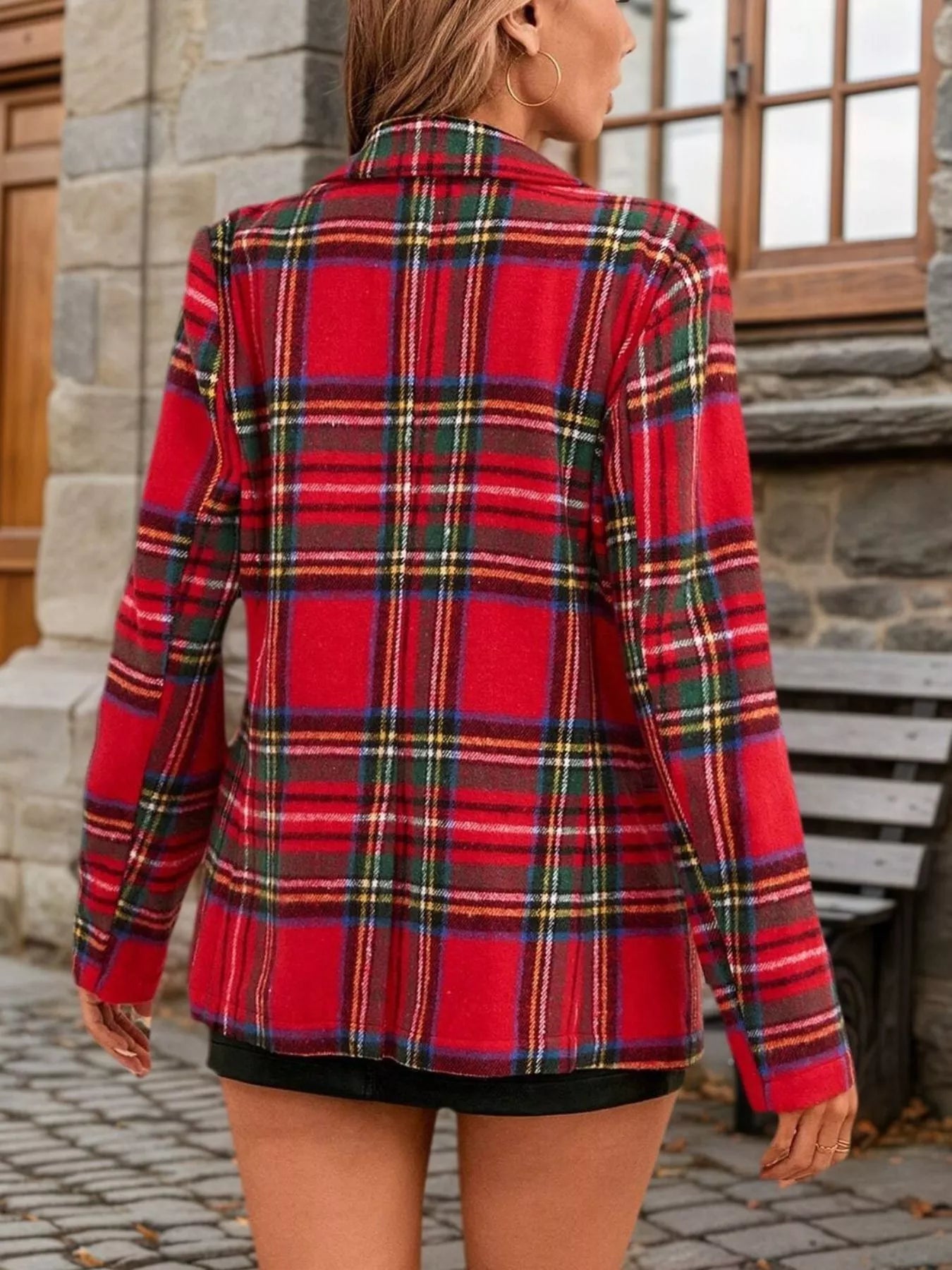 Christmas Plaid Single-Button Blazer Secondary image