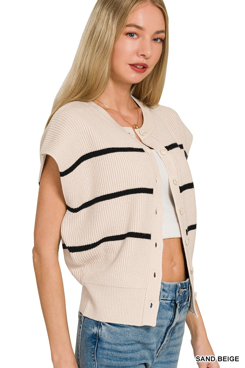 Zenana Striped Viscose Sweater Vest Secondary image