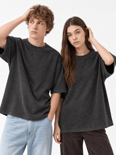 Dark Gray Washed Oversize T-Shirt