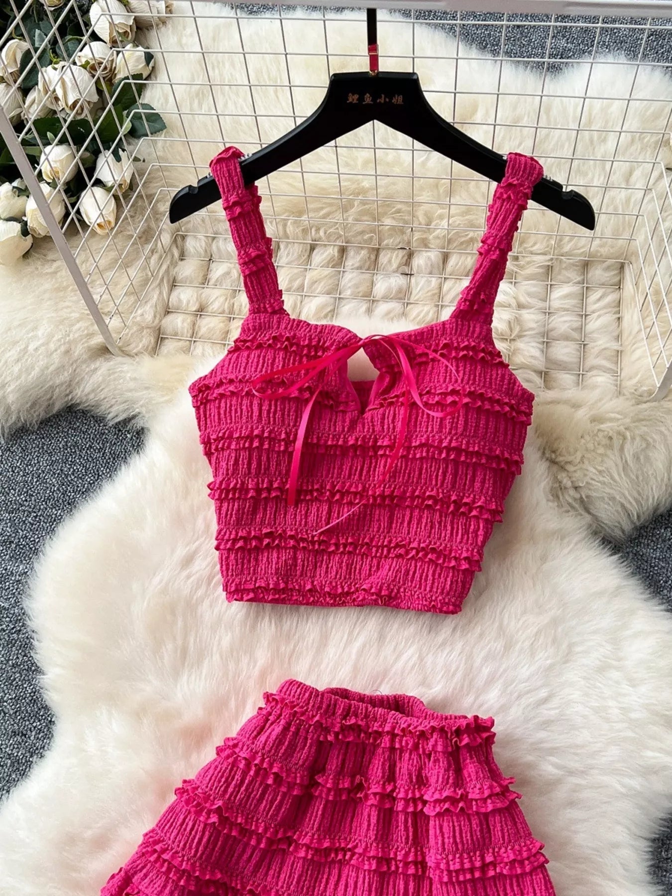 Ruched Crop Top and Maxi Skirt Set Secondary image
