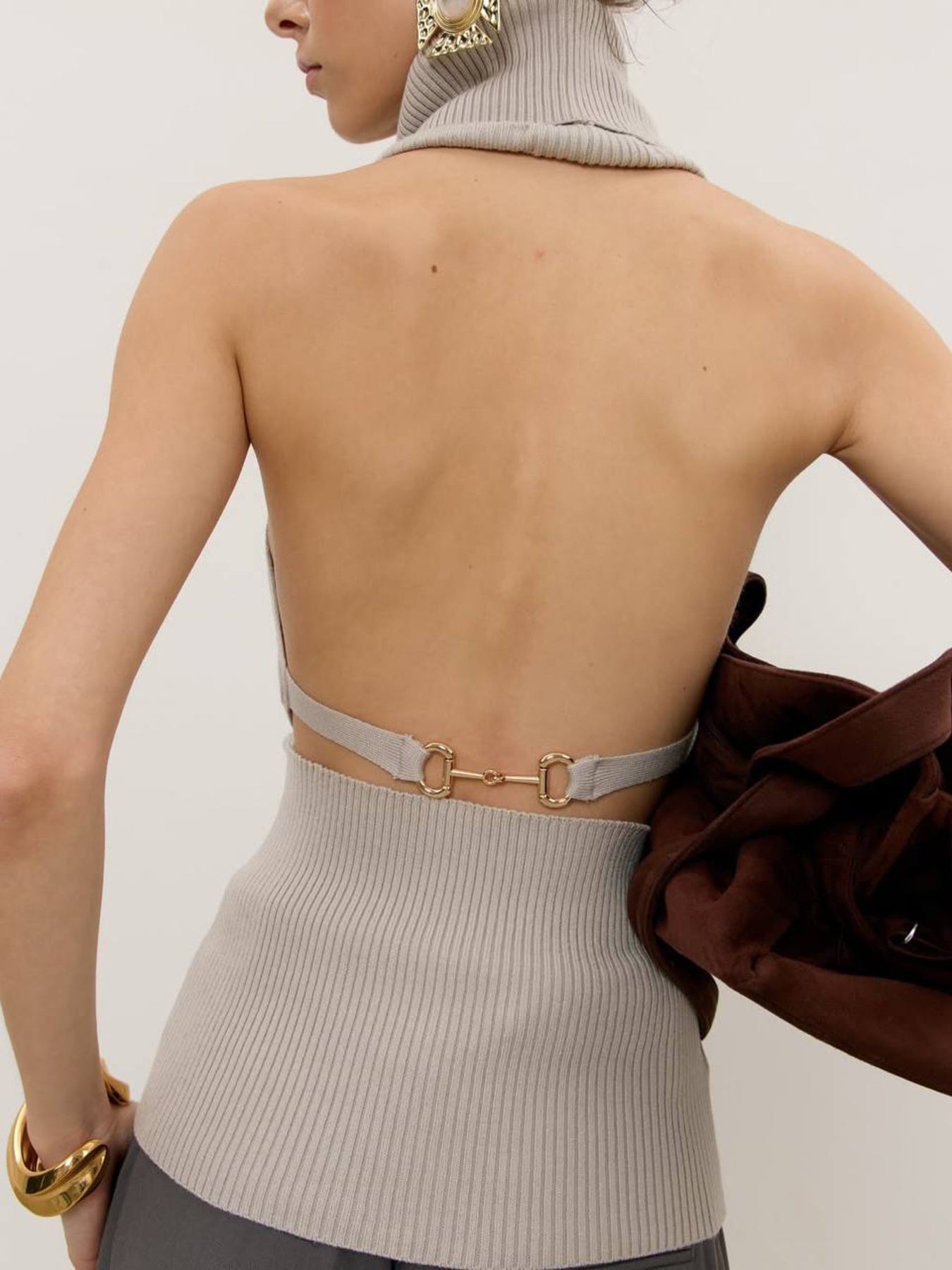Backless Turtleneck Sweater Tank Secondary image