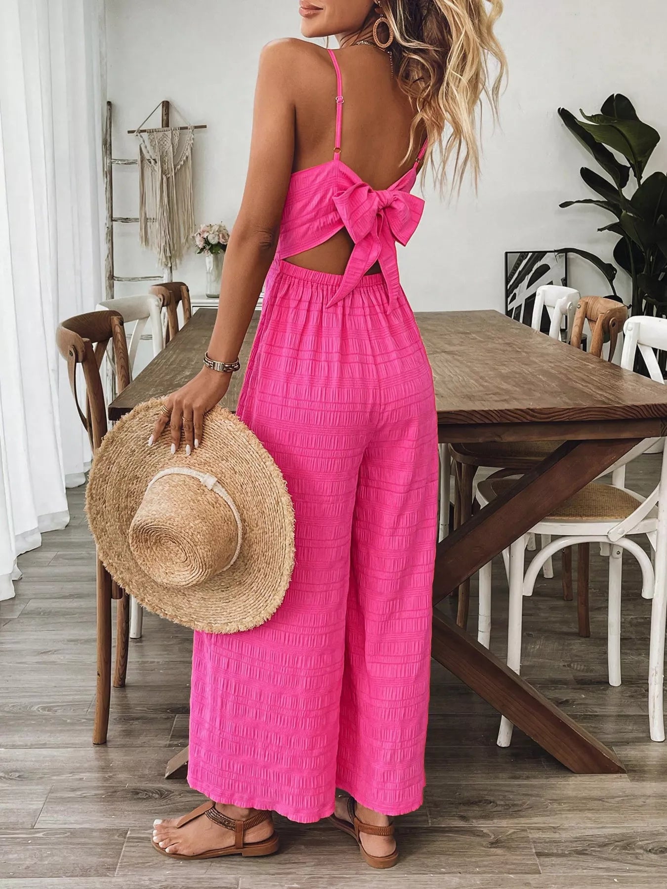 Bow Back Sleeveless Wide Leg Jumpsuit Secondary image
