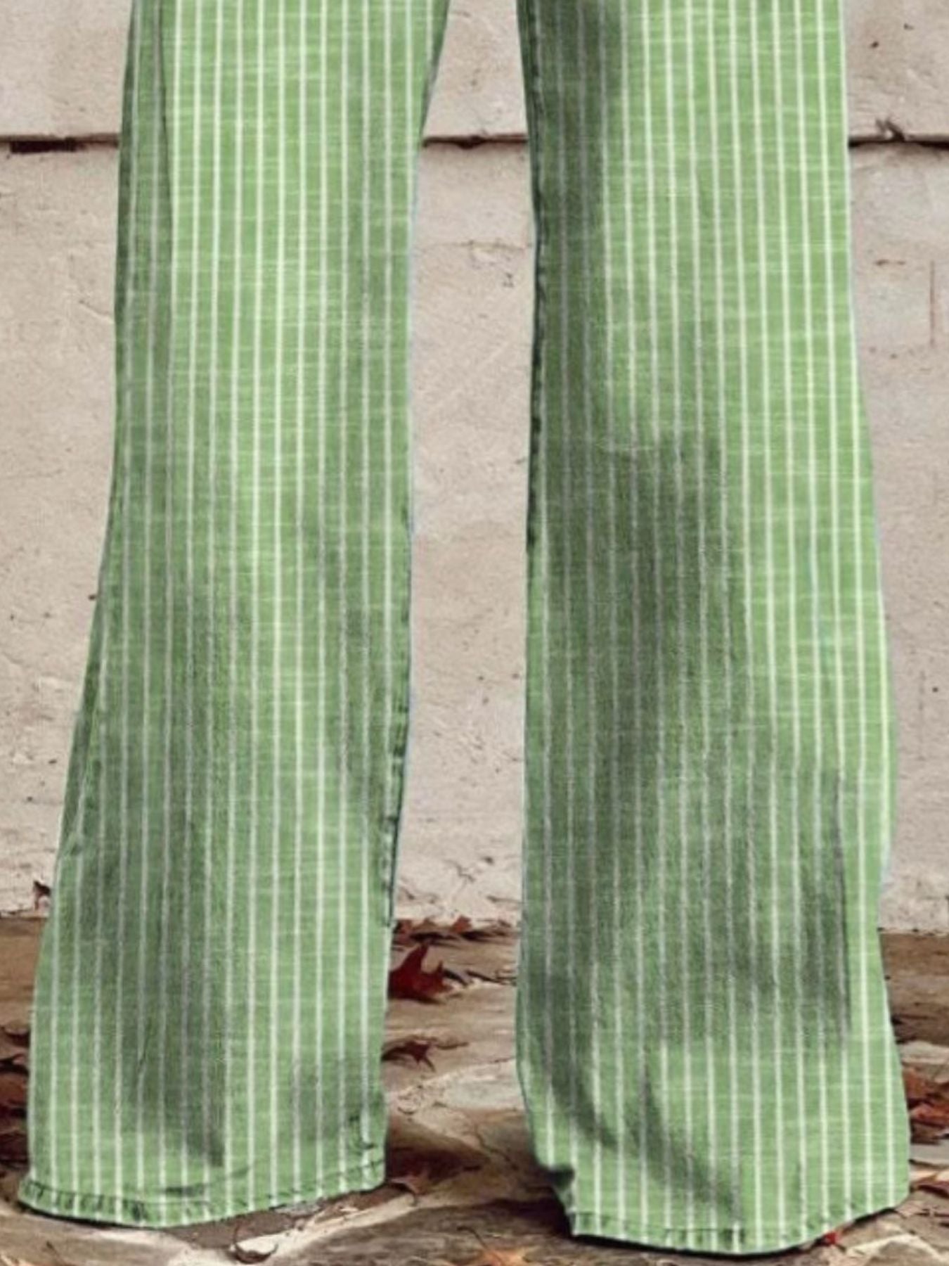 Striped High-Waisted Wide Leg Jeans Secondary image