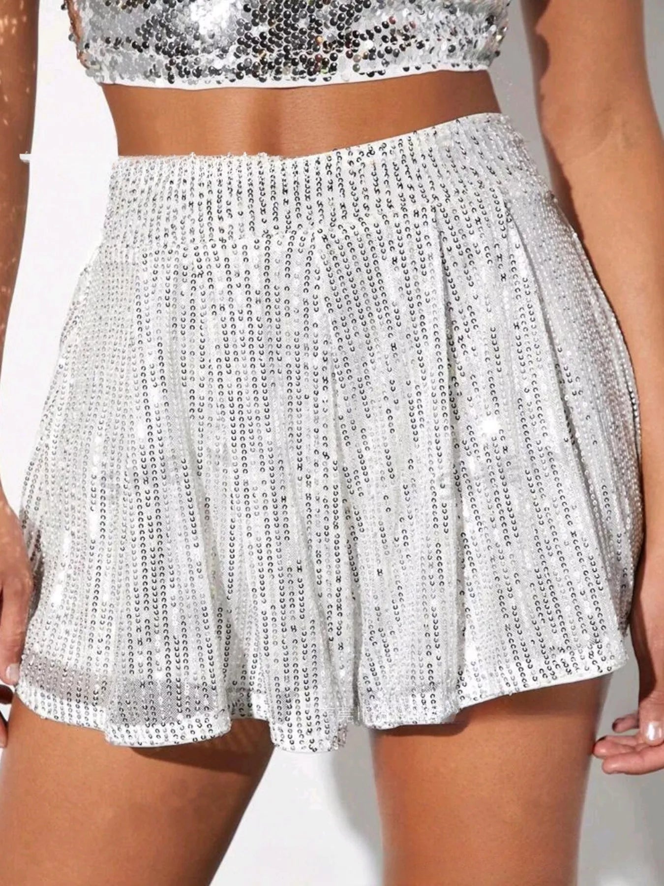 Sequin High Waist Shorts Secondary image