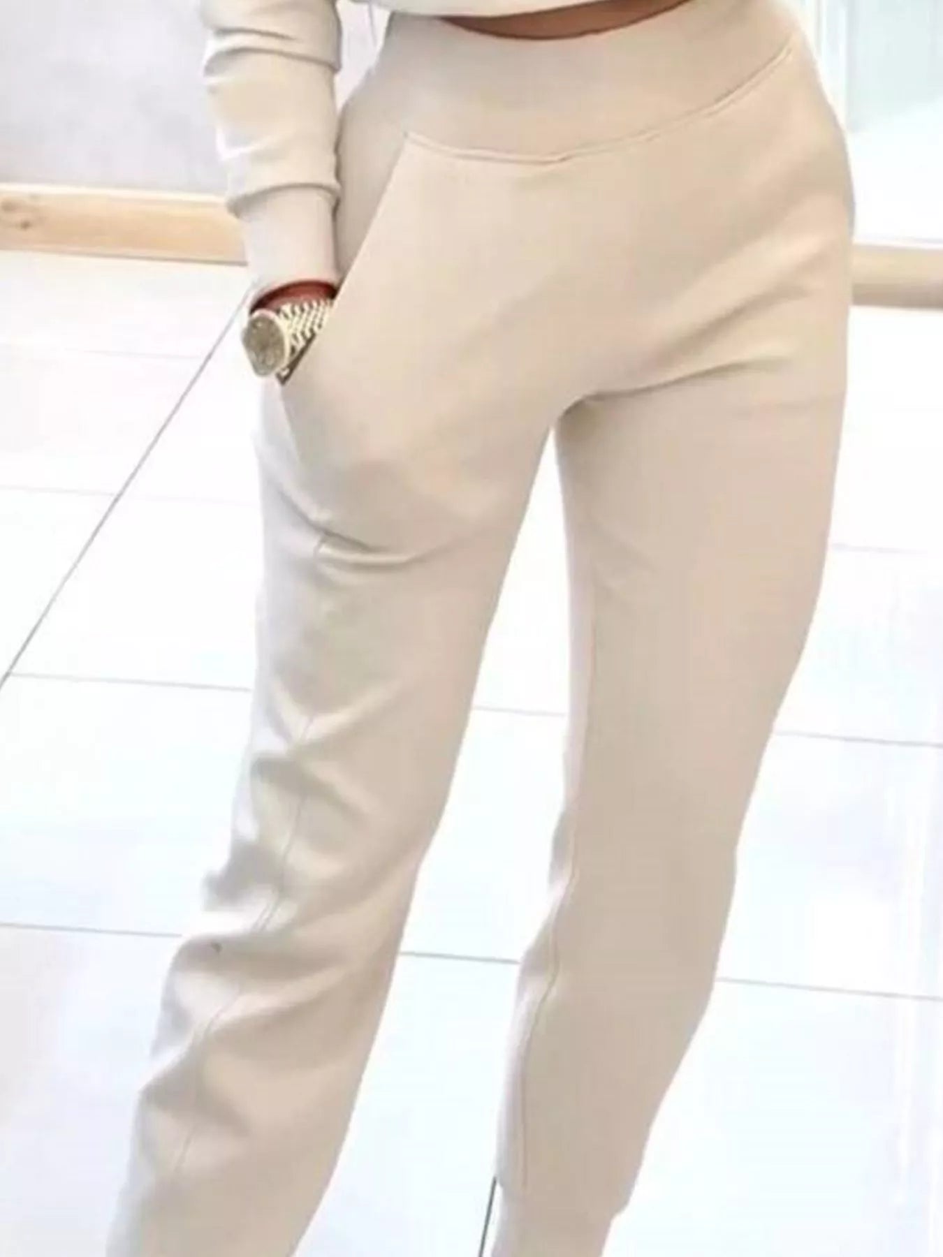 Casual Chic Cropped Sweatshirt and Jogger Set Secondary image