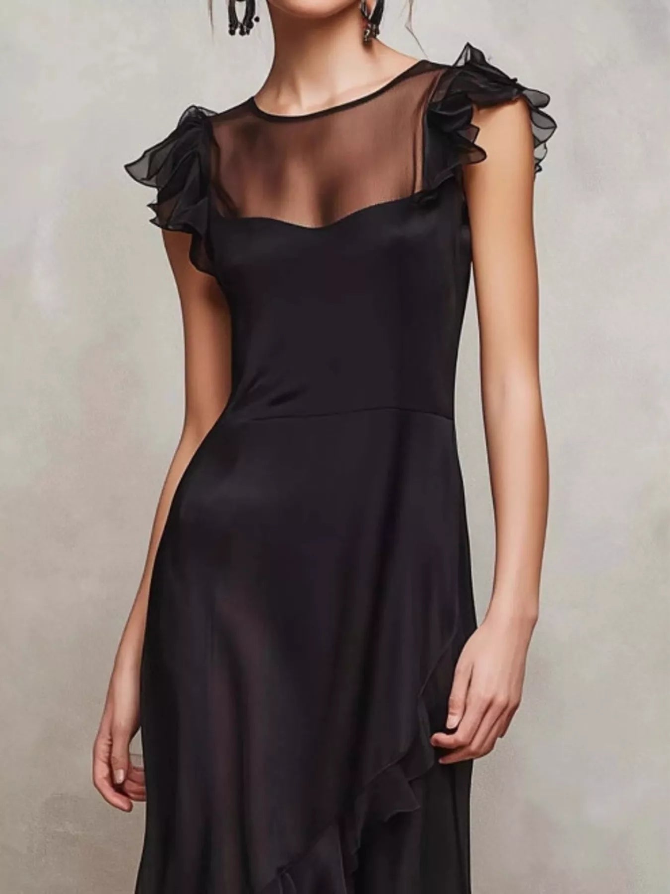 Sheer Ruffle Trim Maxi Dress Secondary image